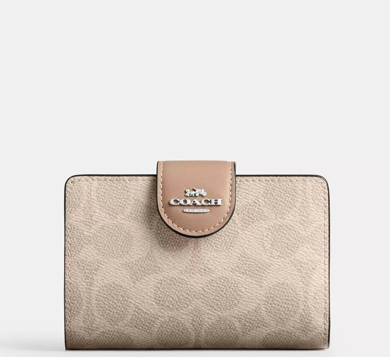 Coach Medium Corner Zip Wallet In Signature – Silver - Mind Türkiye