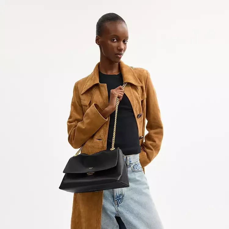 Coach Chelsea Shoulder Bag 30 – Brass/Black - Mind Türkiye