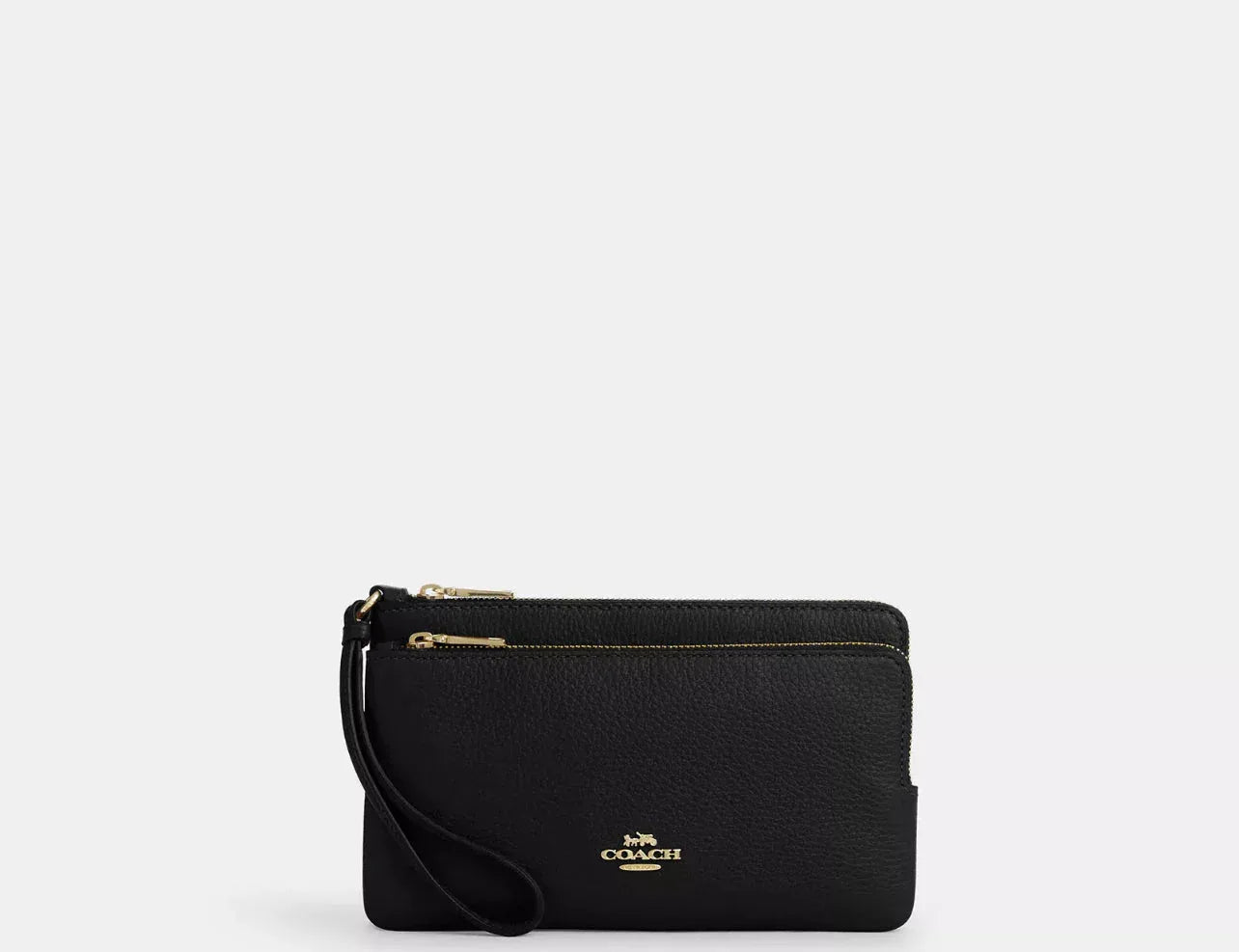 Coach Double Zip Wallet – Gold/Black - Mind Türkiye