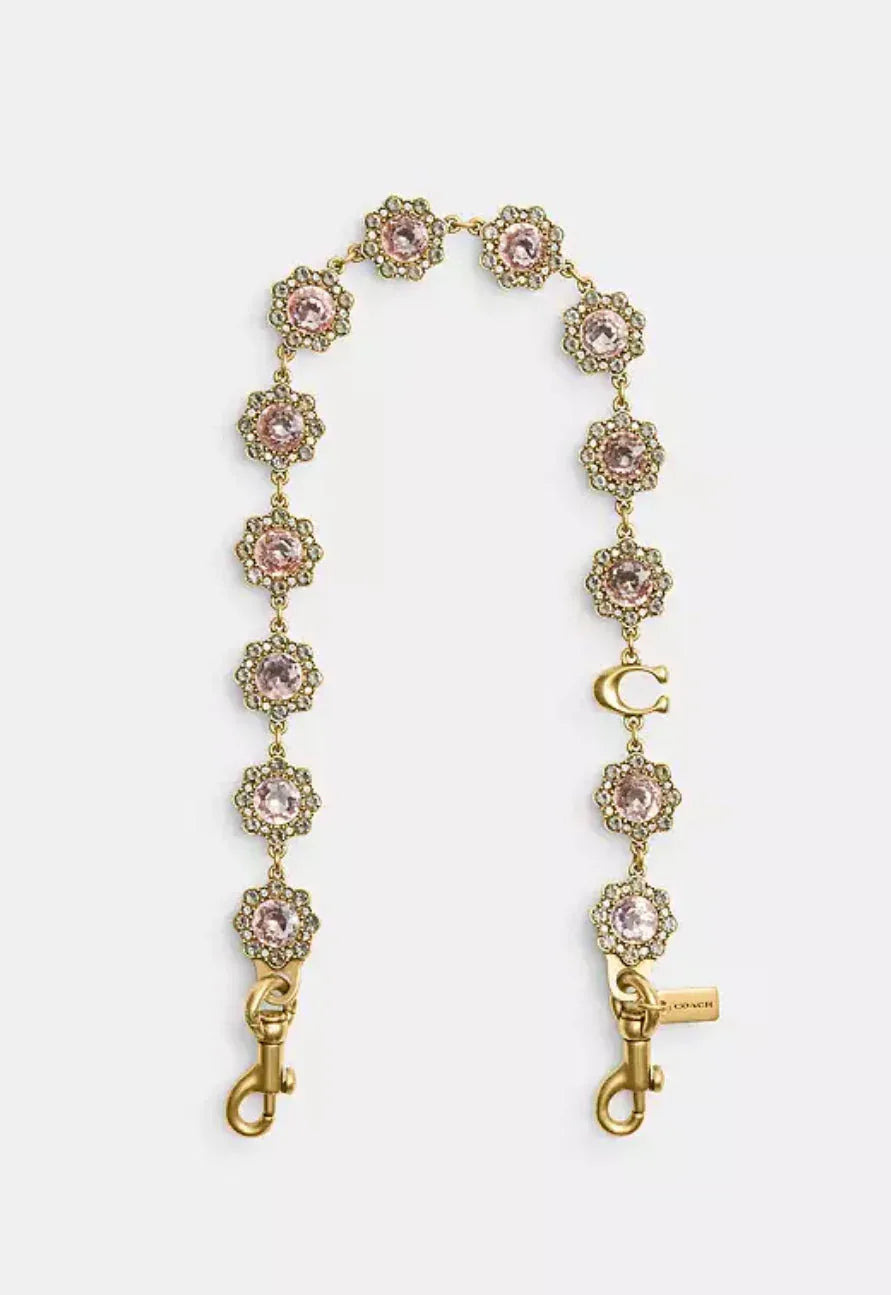 Coach Short Jewelry Chain Strap Brass/Pink Multi - Mind Türkiye