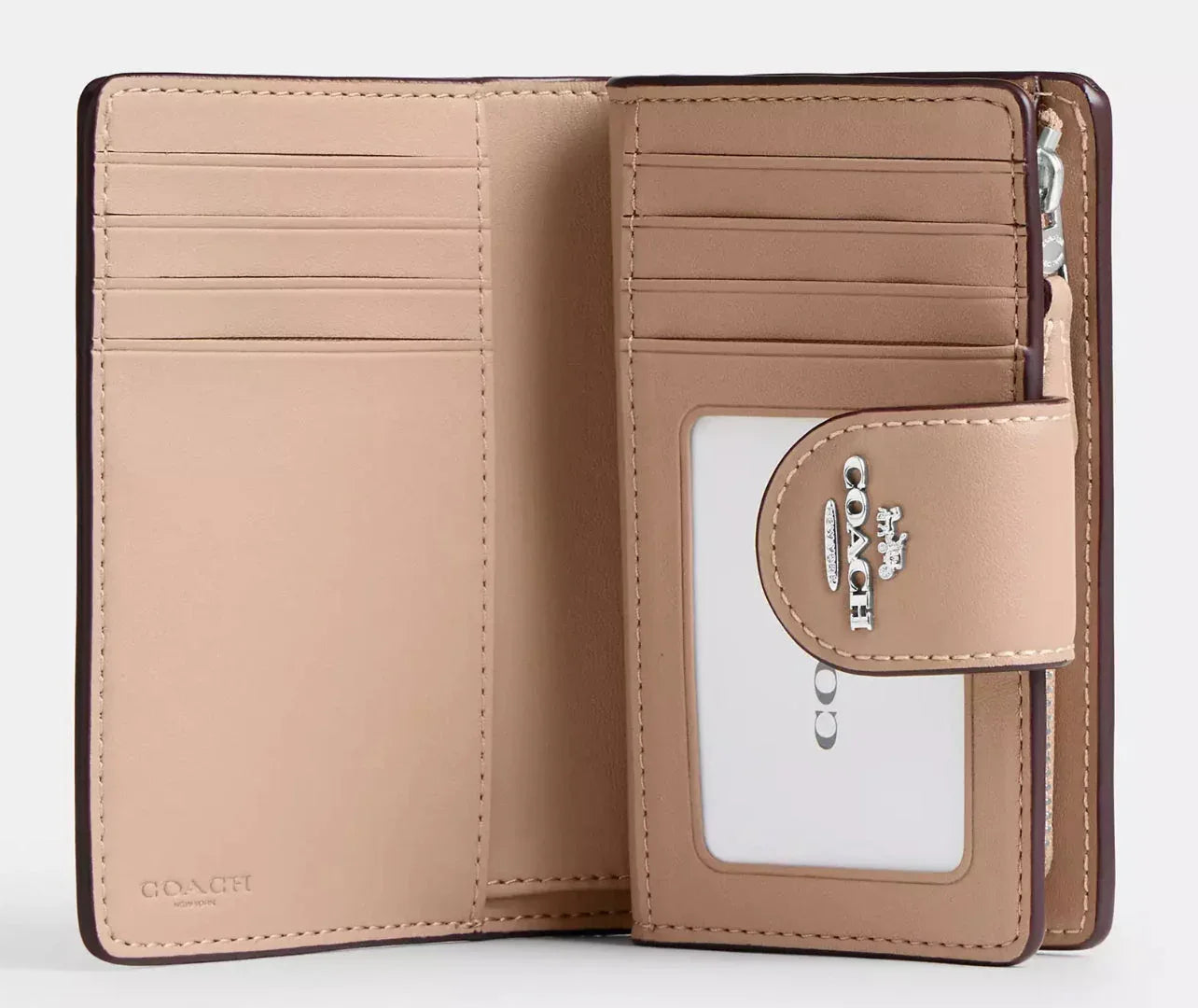 Coach Medium Corner Zip Wallet In Signature – Silver - Mind Türkiye