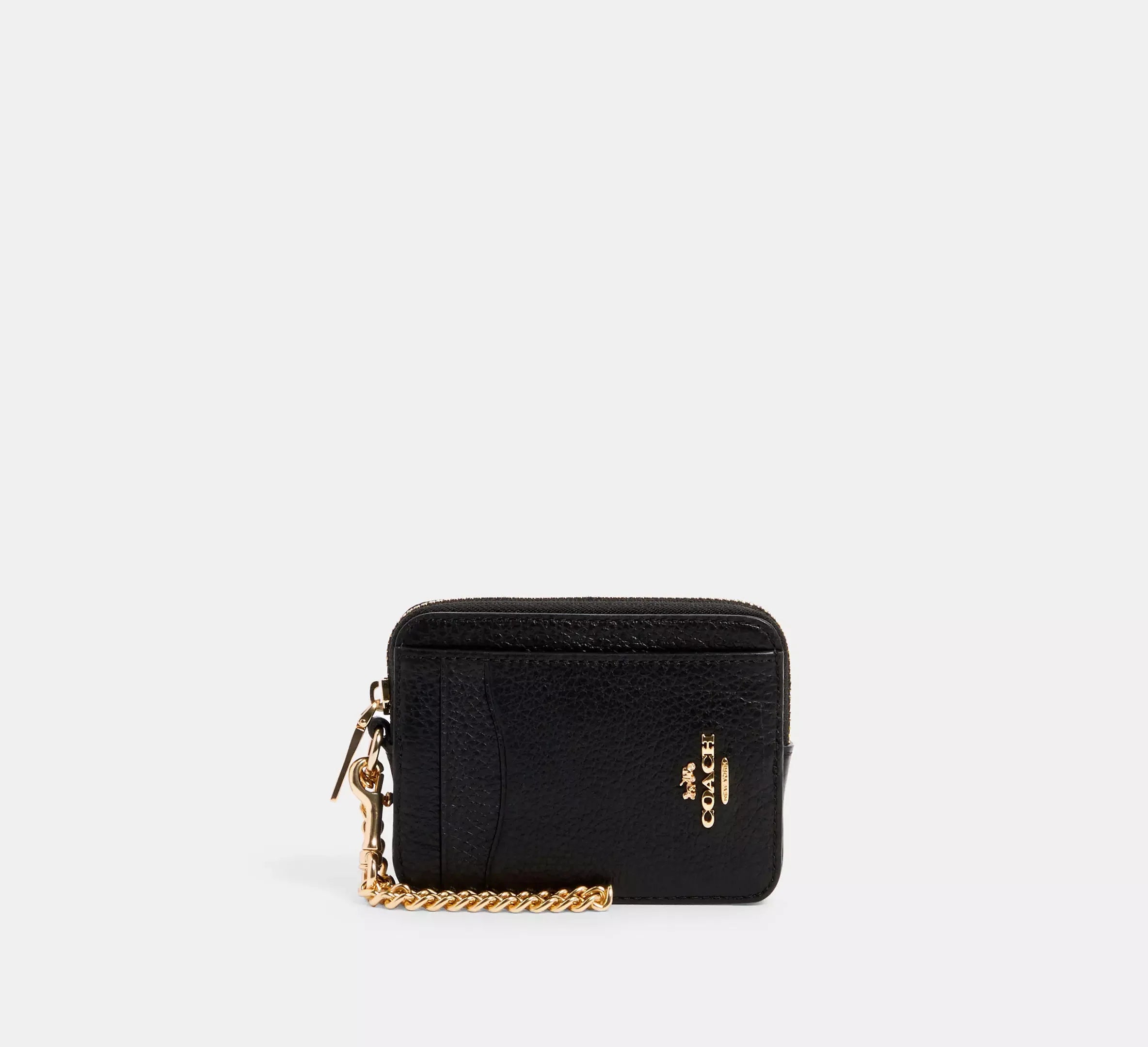 Coach Zip Card Case – Gold/Black - Mind Türkiye