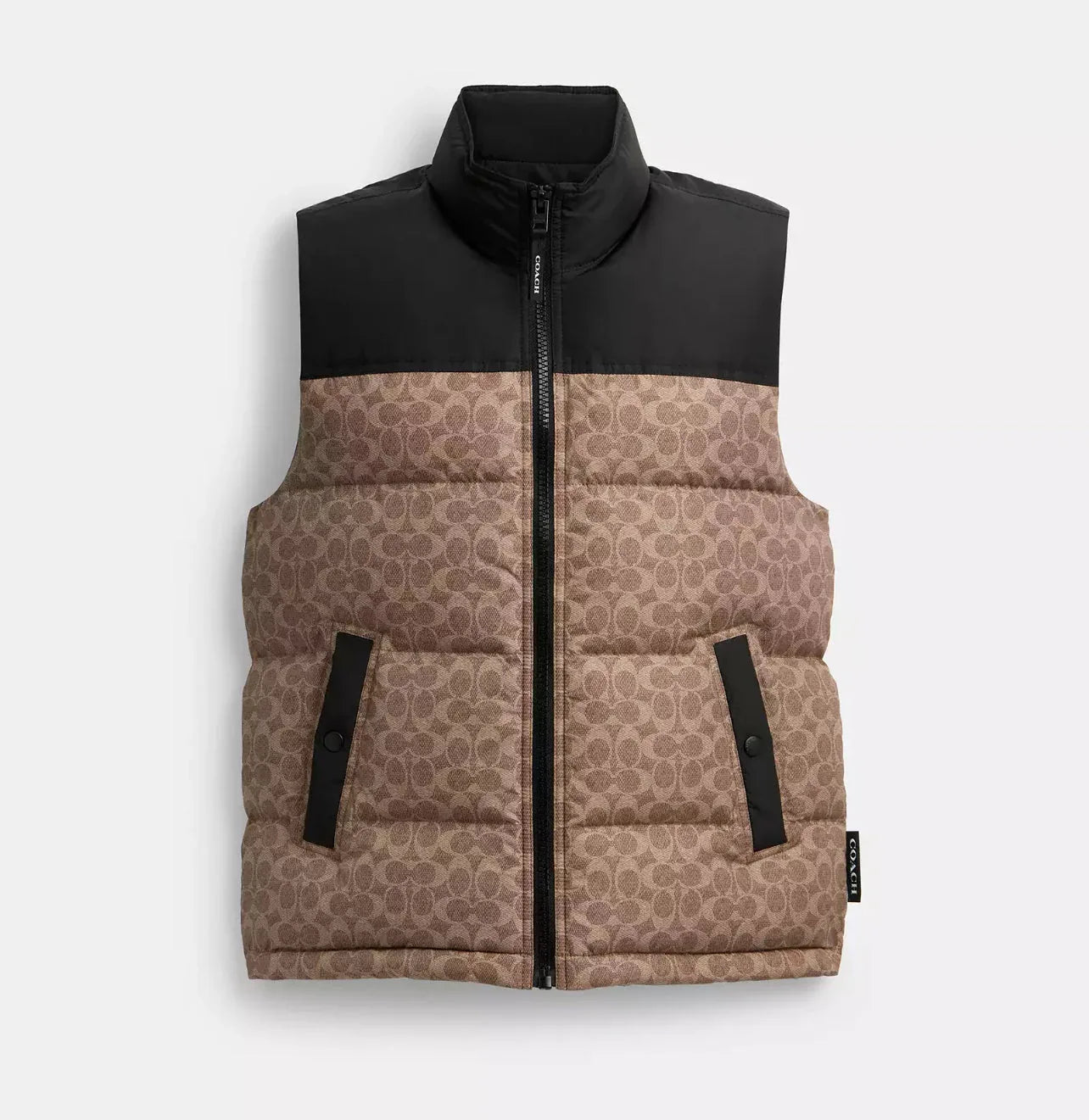 Coach Signature Down Vest In Recycled – Tan Signature - Mind Türkiye