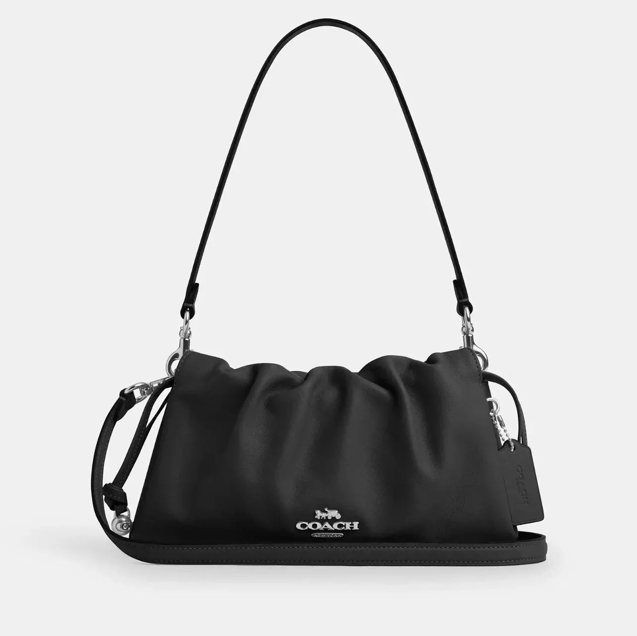 Coach Faye Shoulder Bag With Ruching – Silver - Mind Türkiye