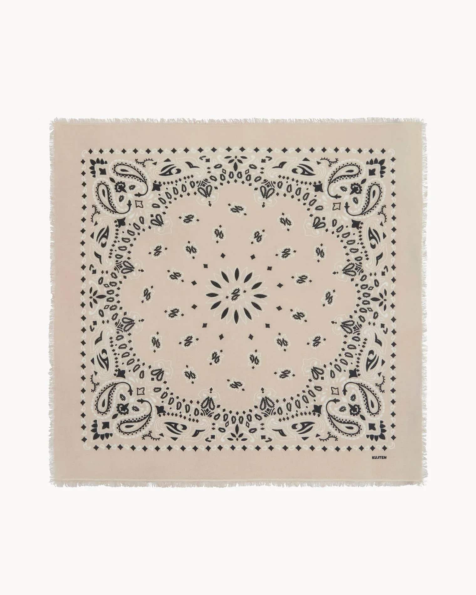 KUJTEN Large Bandana Hachiko Bico Organic White – Bandana - Mind Türkiye