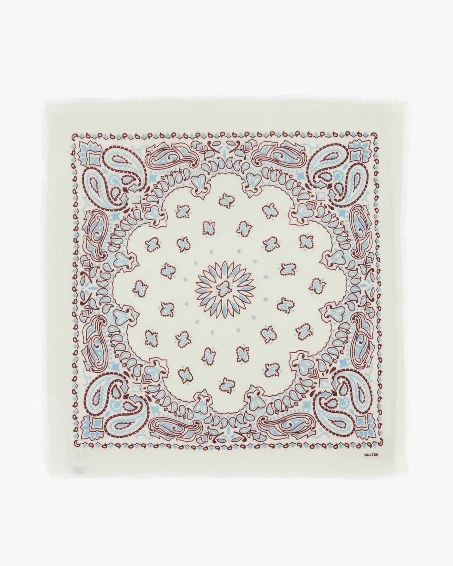 KUJTEN Large Bandana Hachiko Bico White, Burgundy Sienna – Bandana - Mind Türkiye