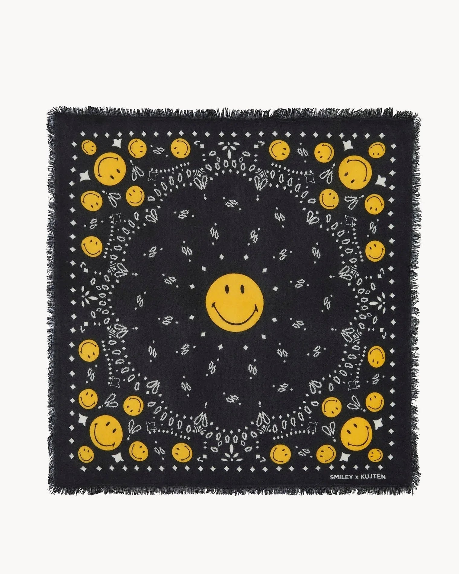 KUJTEN Large Bandana Hachiko Smiley Black – Bandana
