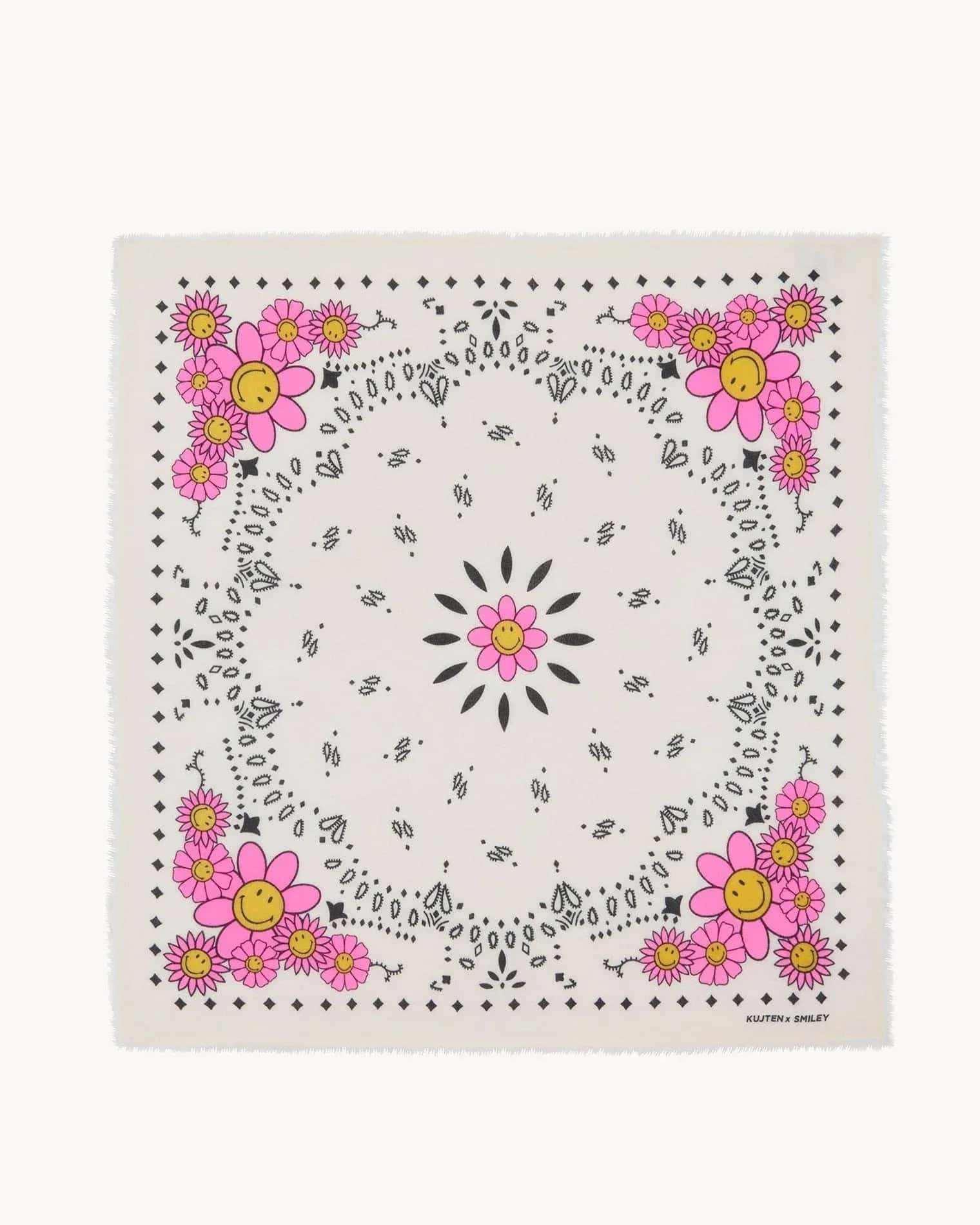 KUJTEN Bandana Hachiko Bico Smiley White – Bandana