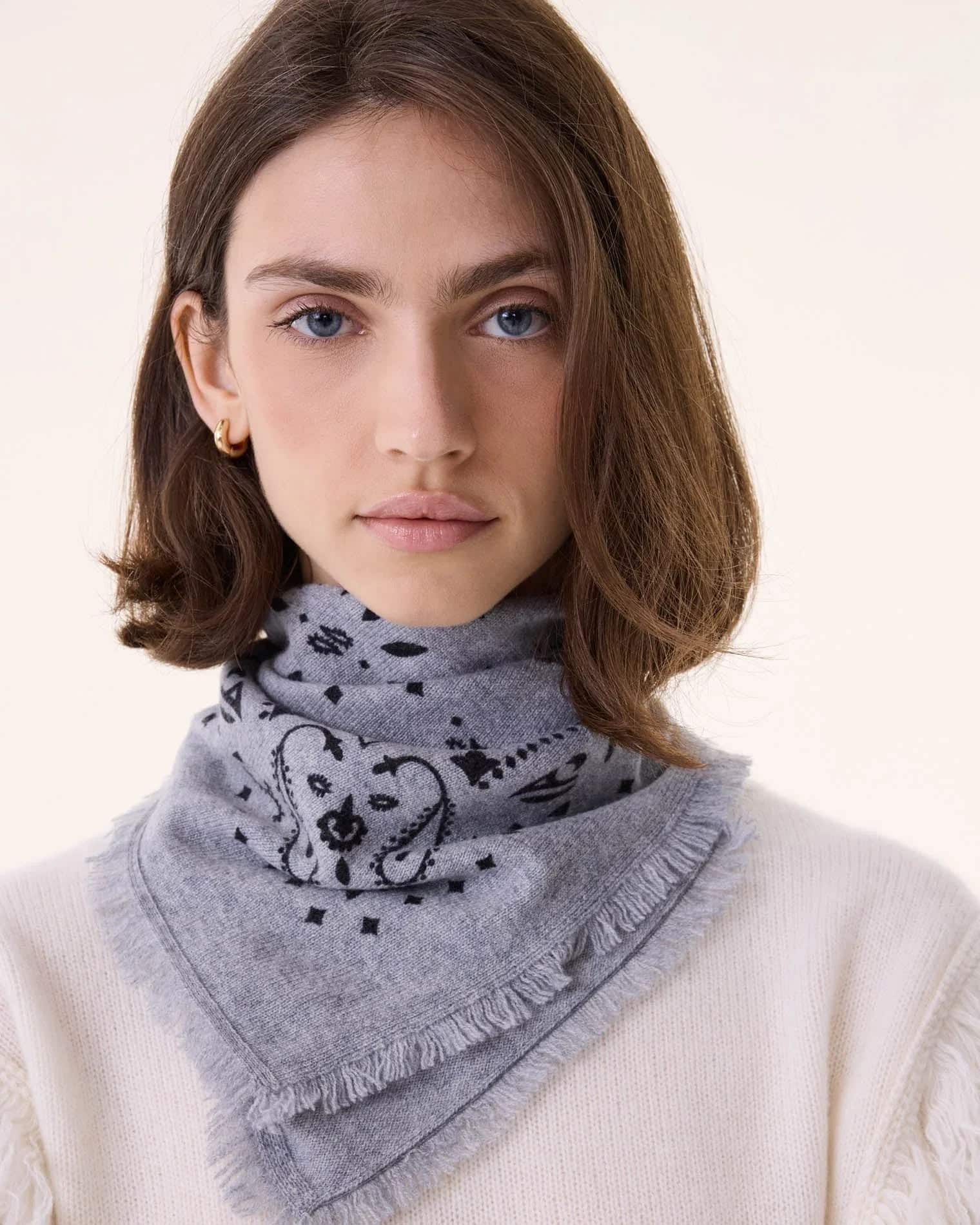 KUJTEN Small Bandana Hachi Marl Gray – Bandana - Mind Türkiye