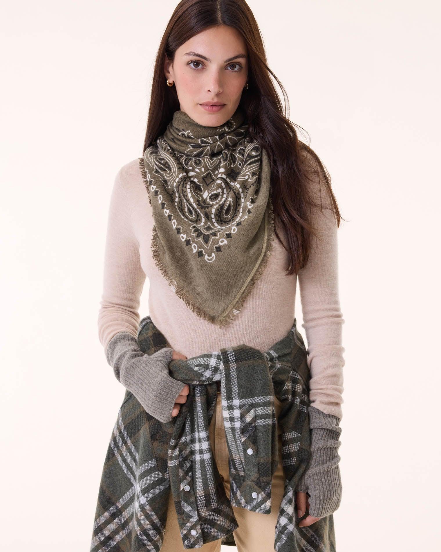 KUJTEN Large Bandana Hachiko Bico Marl Khaki – Bandana - Mind Türkiye