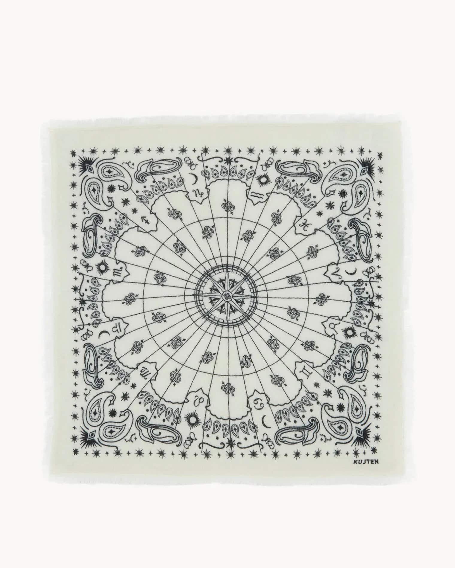 KUJTEN Large Bandana Hachiko Astro White – Bandana - Mind Türkiye