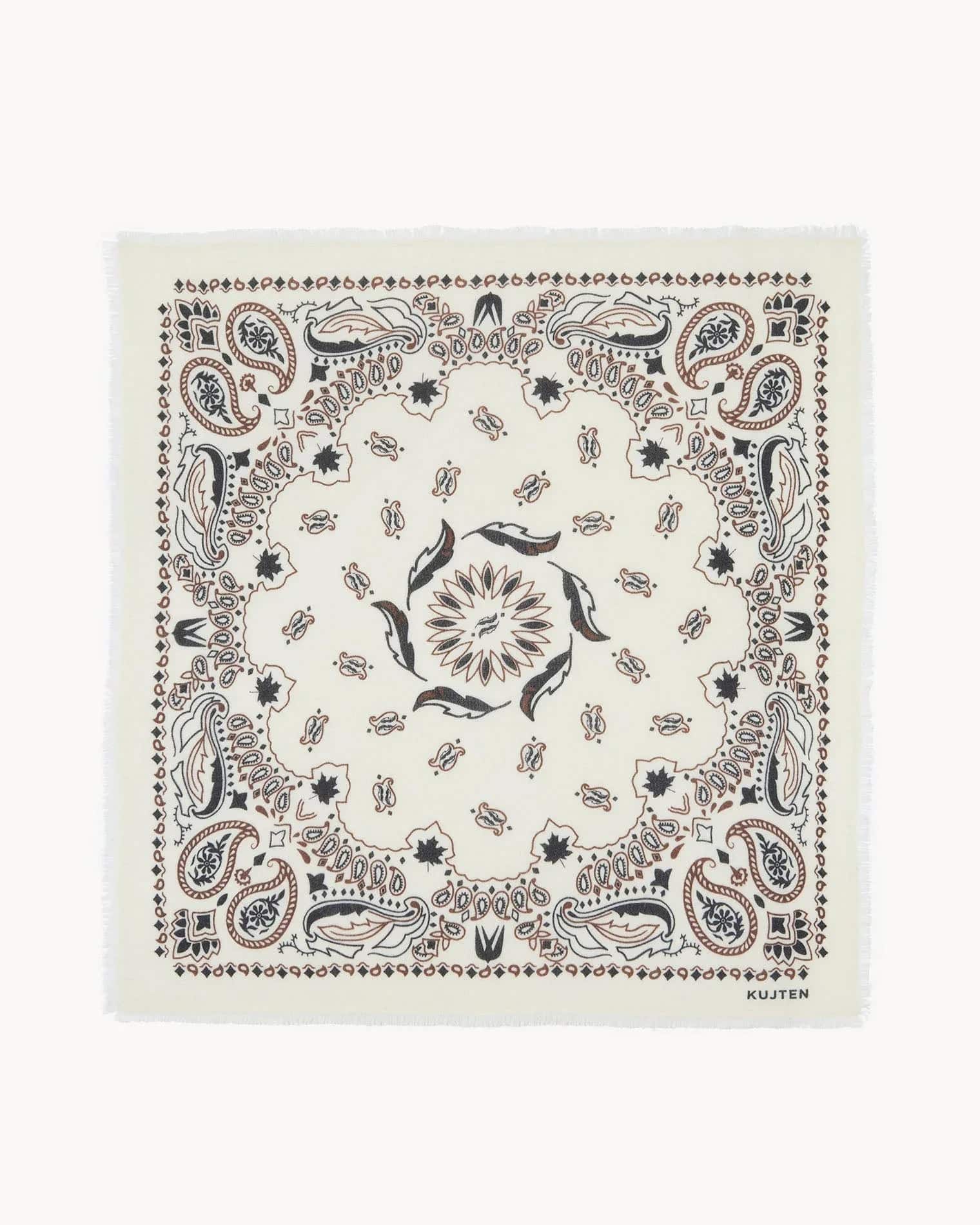 KUJTEN Large Bandana Hachiko Feather Bico White – Bandana - Mind Türkiye