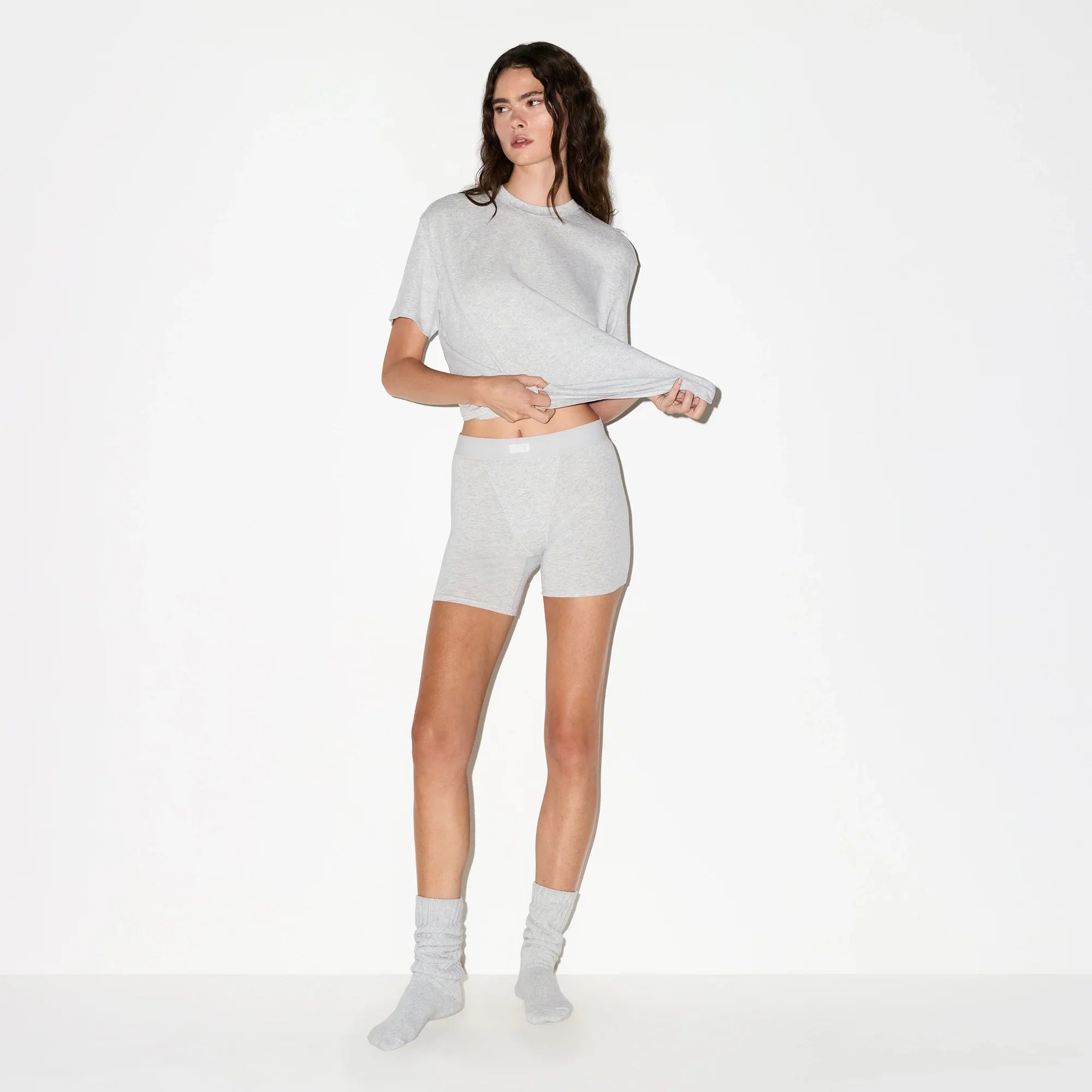 SKIMS BOYFRIEND BOXER | LIGHT HEATHER GREY - Mind Türkiye