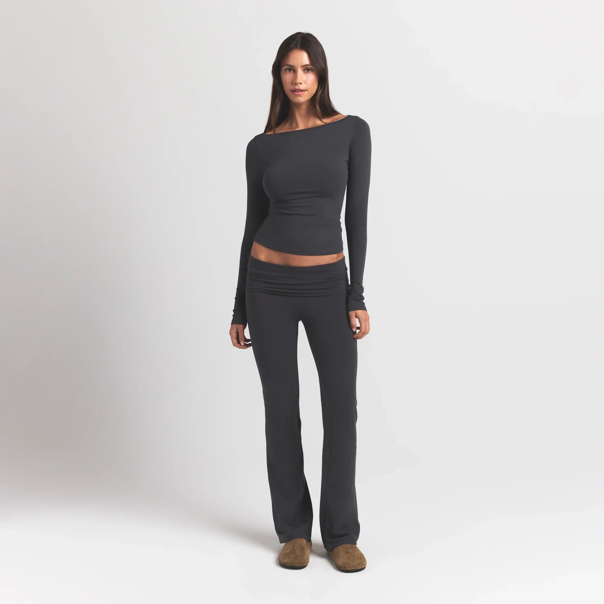 SKIMS COTTON JERSEY FOLDOVER PANT | ASH - Mind Türkiye