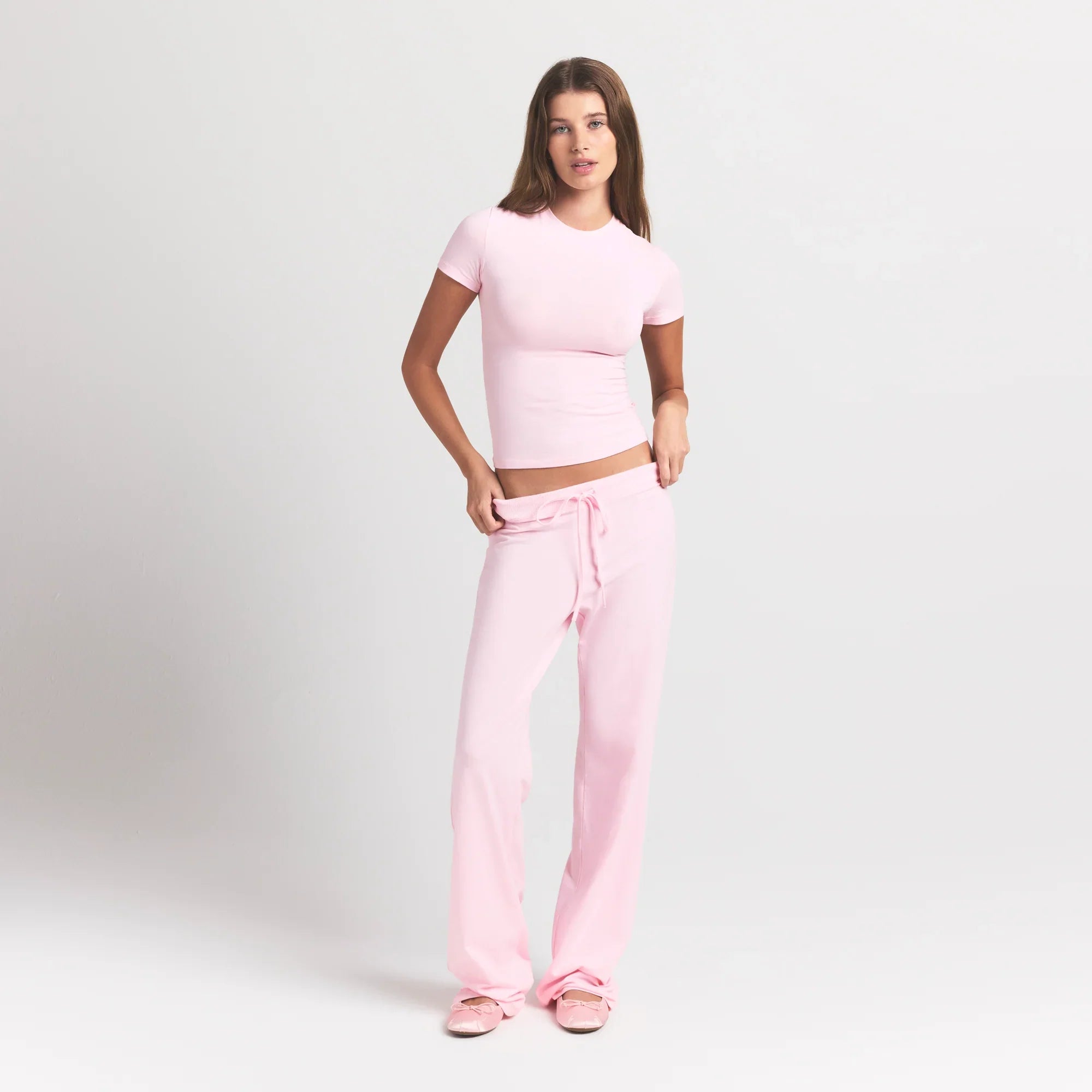SKIMS COTTON JERSEY STRAIGHT LEG PANT | CHERRY BLOSSOM - Mind Türkiye