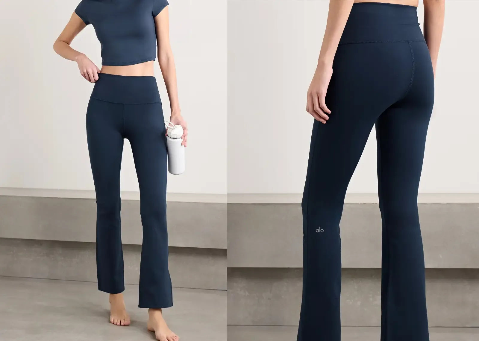 Alo Yoga Airbrush Flared Leggings Navy - Mind Türkiye