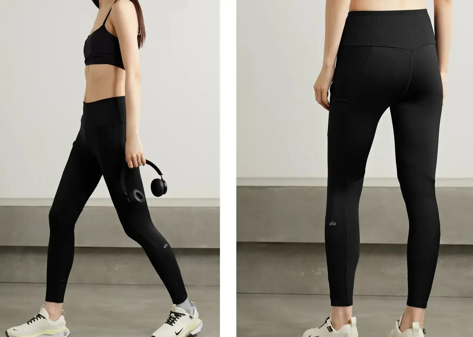 Alo Yoga Airlift Ribbed Stretch 7/8 Leggings Black - Mind Türkiye