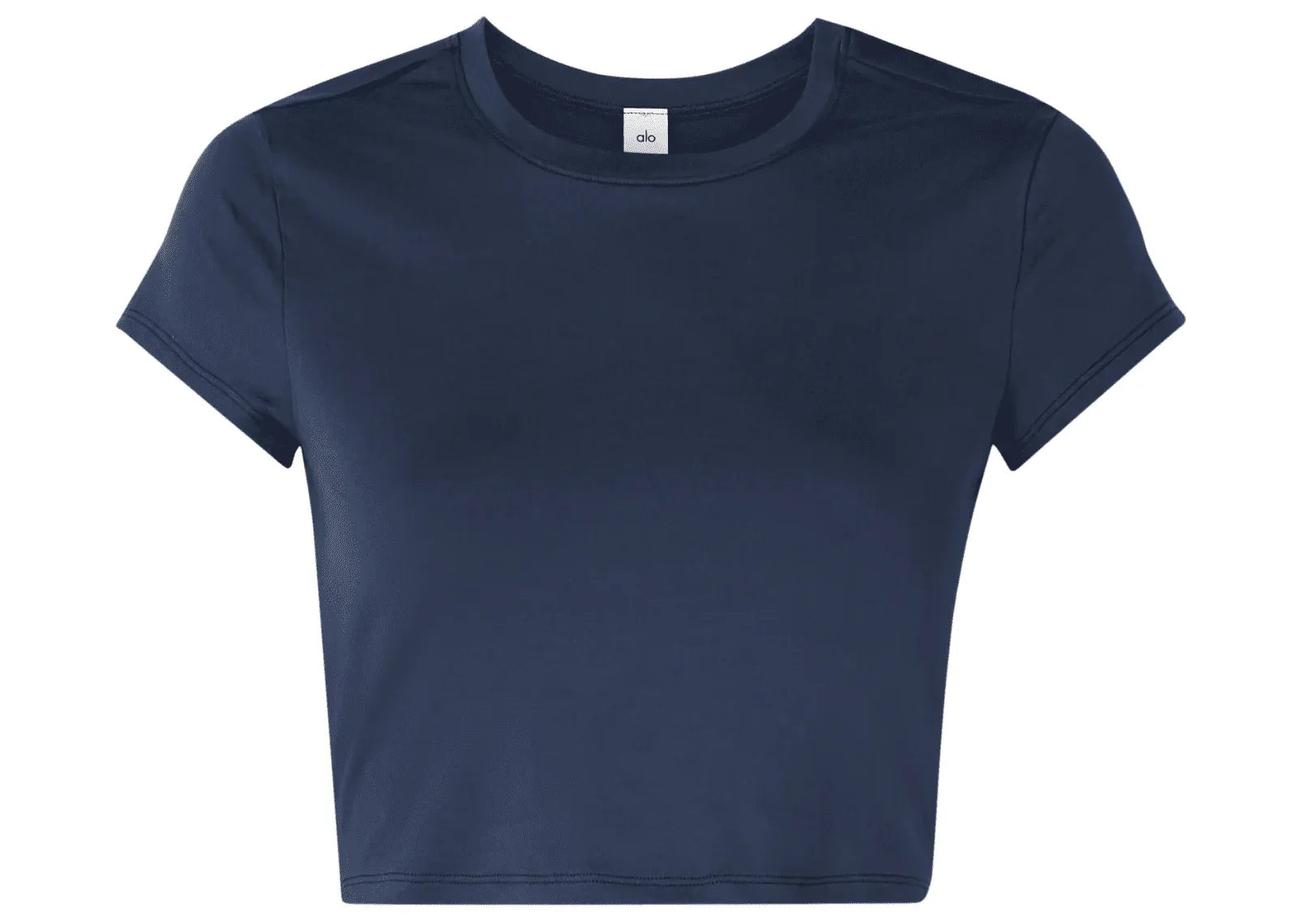 Alo Yoga Finesse Cropped Alosoft Jersey Top Navy - Mind Türkiye