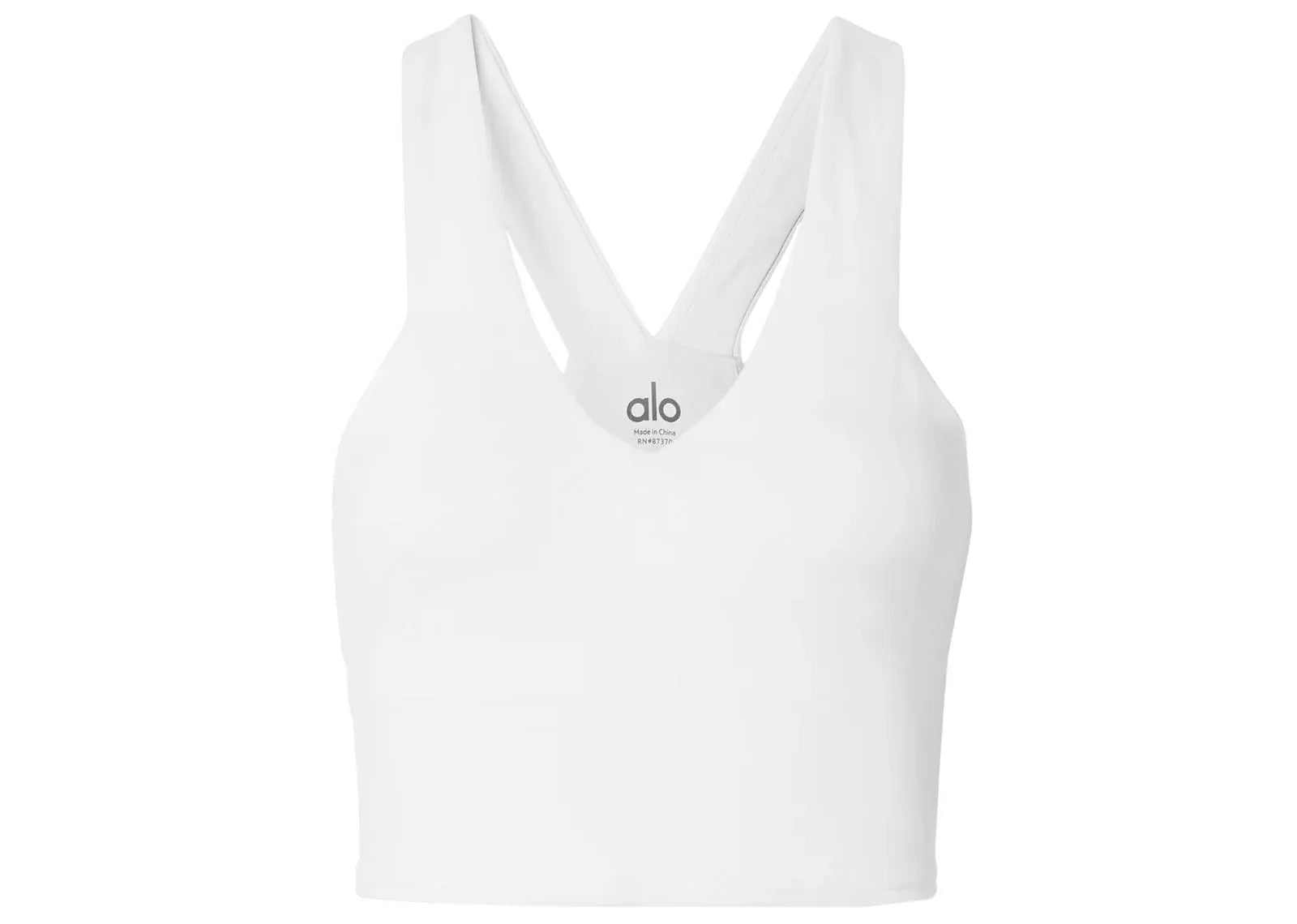 Alo Yoga Real Airbrush Sports Bra White