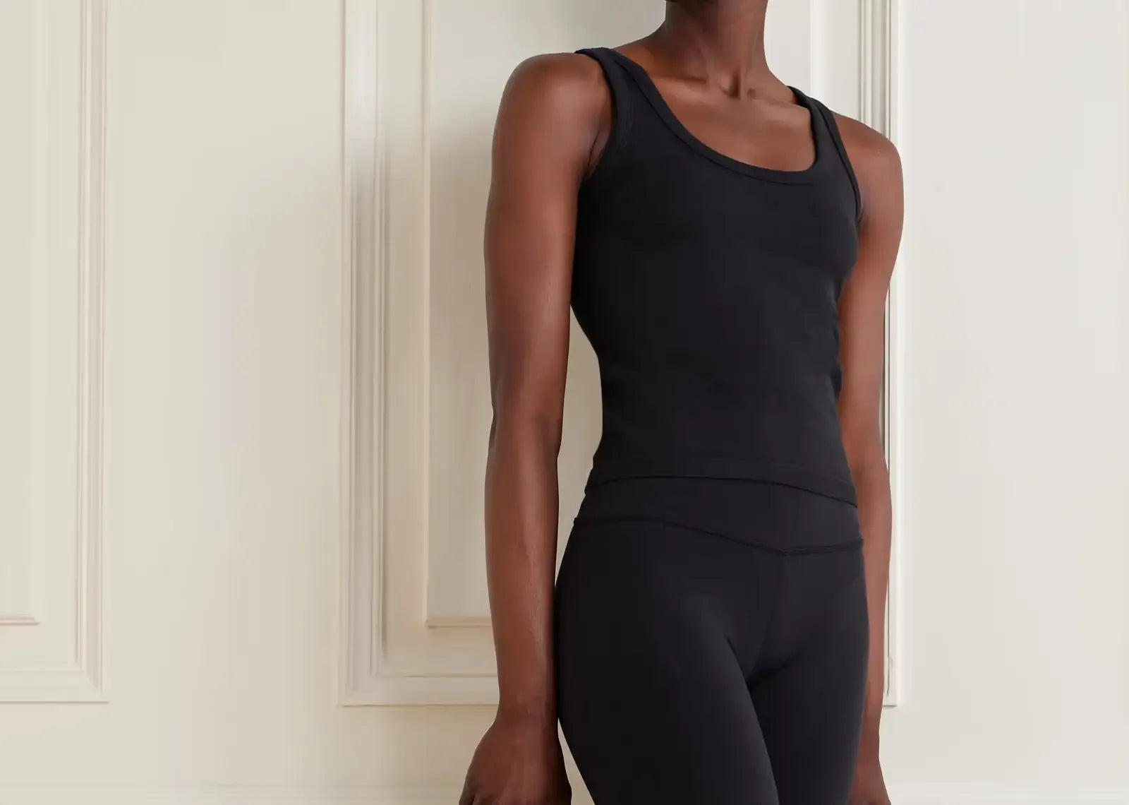 Alo Yoga Seamless Cotton-Blend Tank Top Black - Mind Türkiye