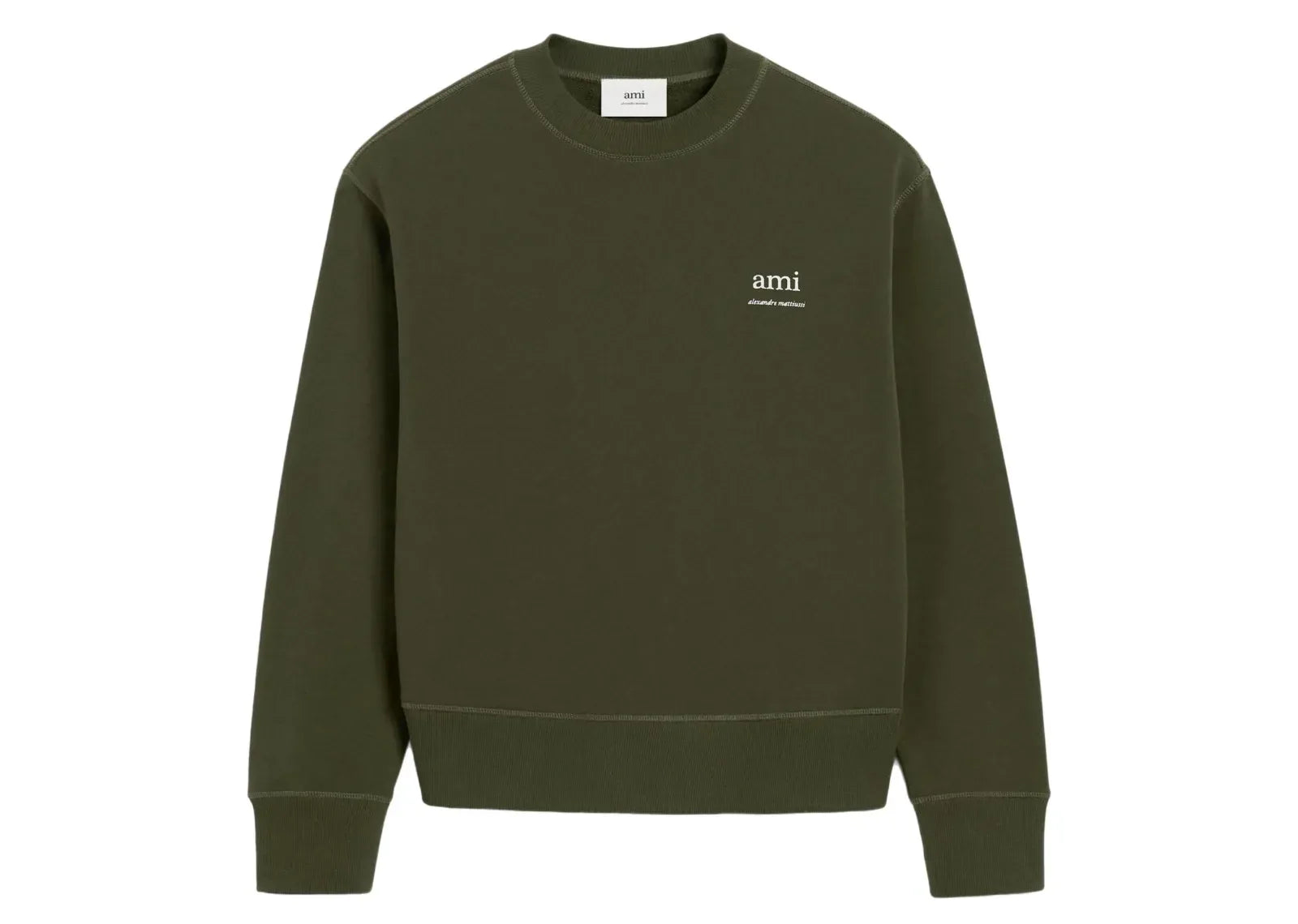 Ami Paris Ami Alexandre Mattiussi Print Sweatshirt Olive Green - Mind Türkiye