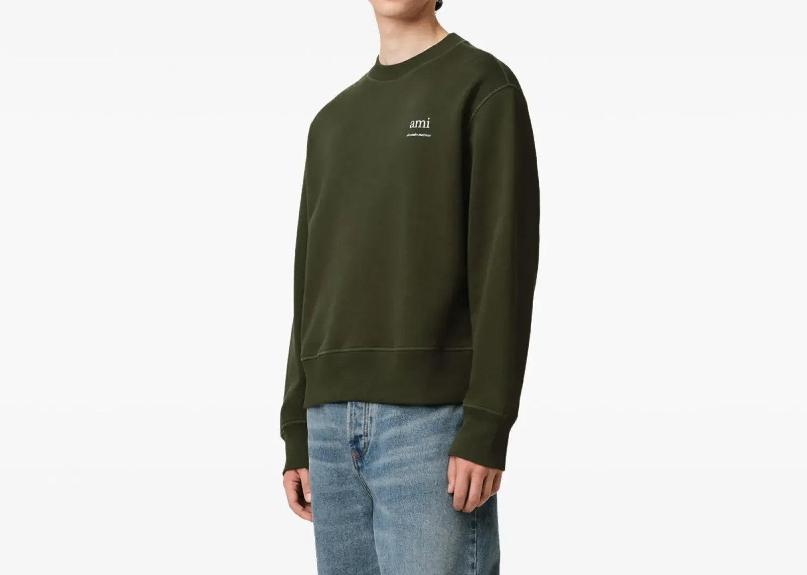 Ami Paris Ami Alexandre Mattiussi Print Sweatshirt Olive Green - Mind Türkiye