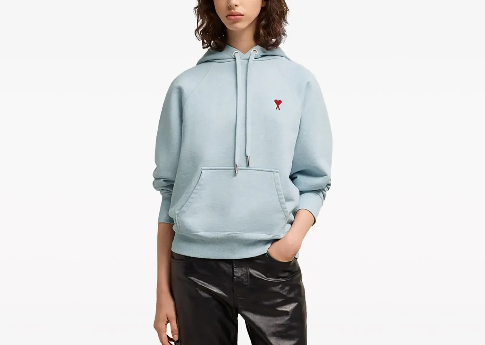 Ami Paris Ami De Coeur Hoodie Light Blue - Mind Türkiye
