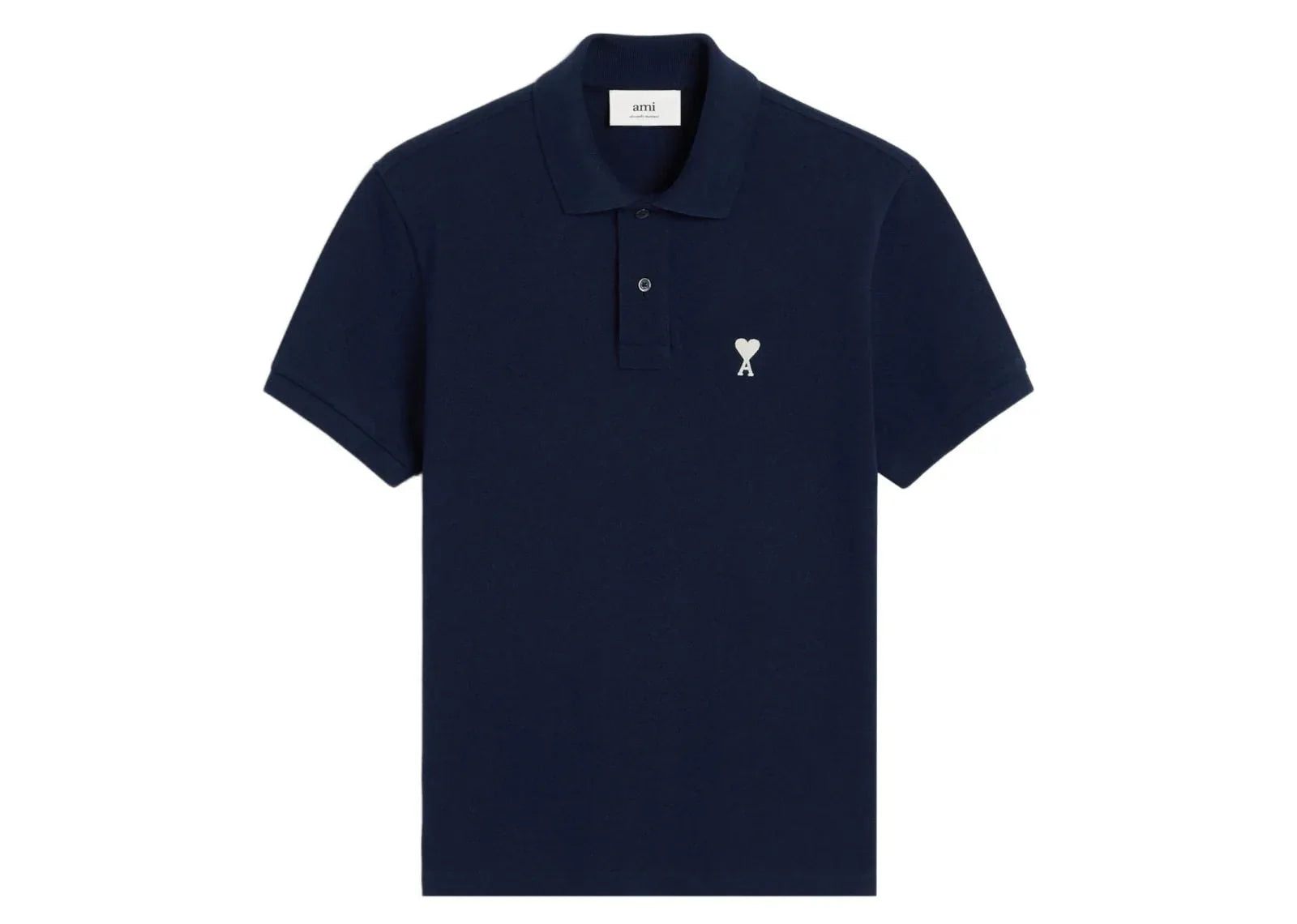 Ami Paris Embroidered Logo Polo T-Shirt Navy Blue - Mind Türkiye