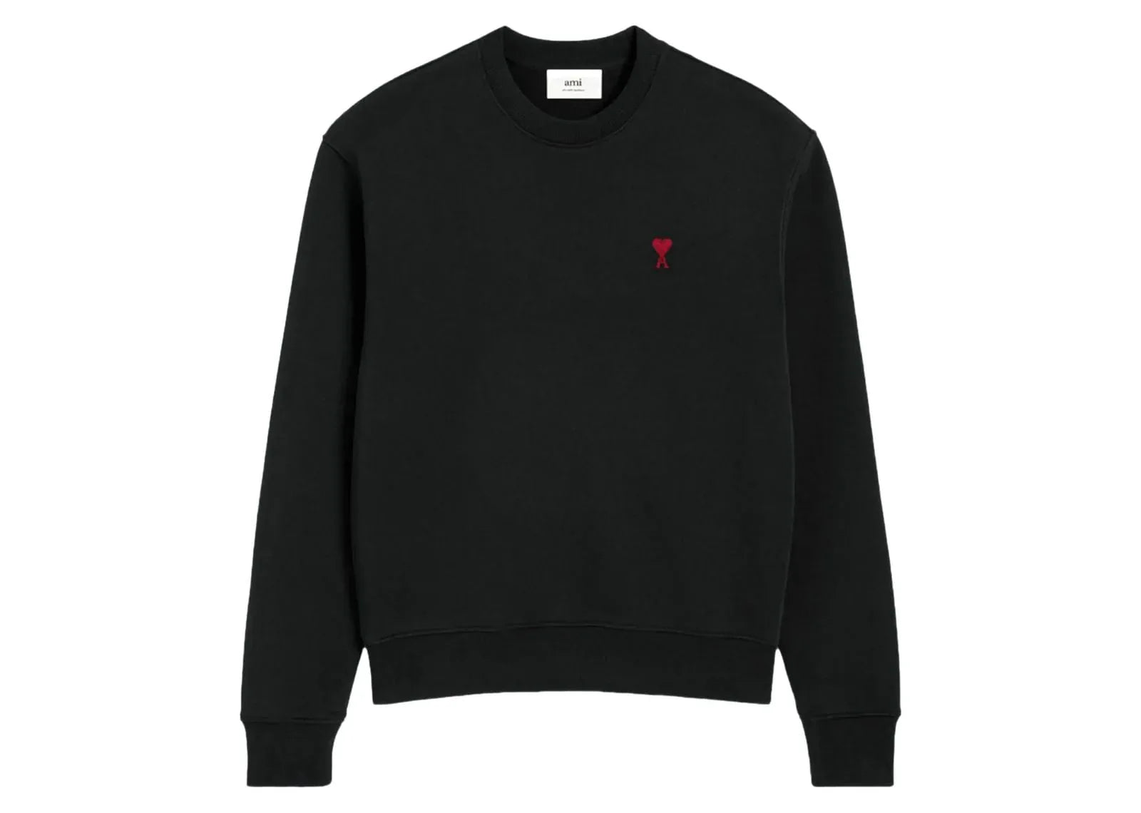 Ami Paris Logo Embroidered Sweatshirt Black - Mind Türkiye