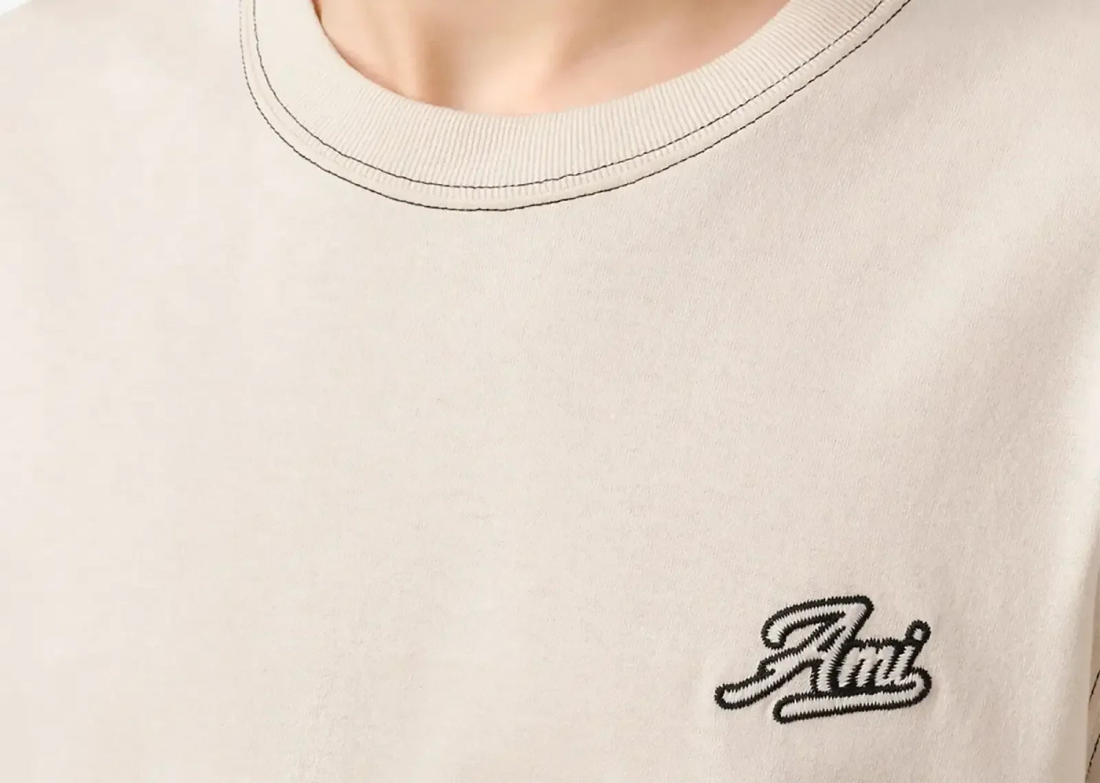 Ami Paris Printed T-Shirt Cream White - Mind Türkiye