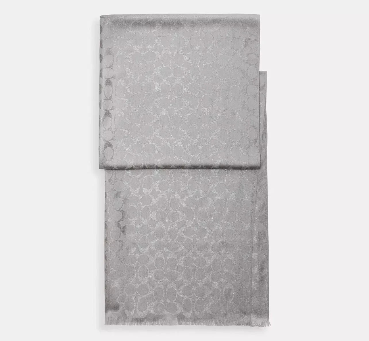 Coach Signature Metallic Oblong Scarf Gümüş - Mind Türkiye
