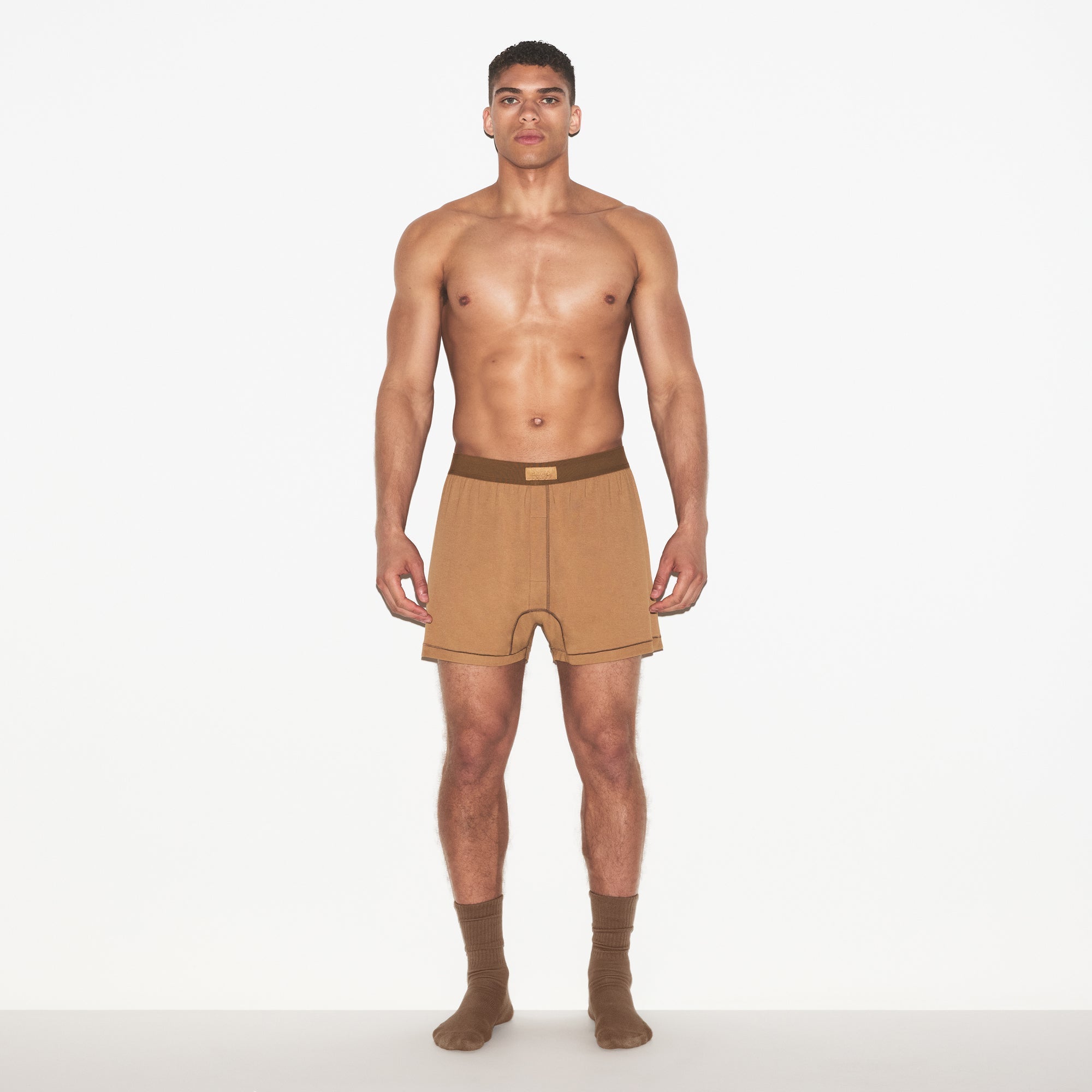 SKIMS COTTON MENS KNIT BOXER | RUSSET - Mind Türkiye