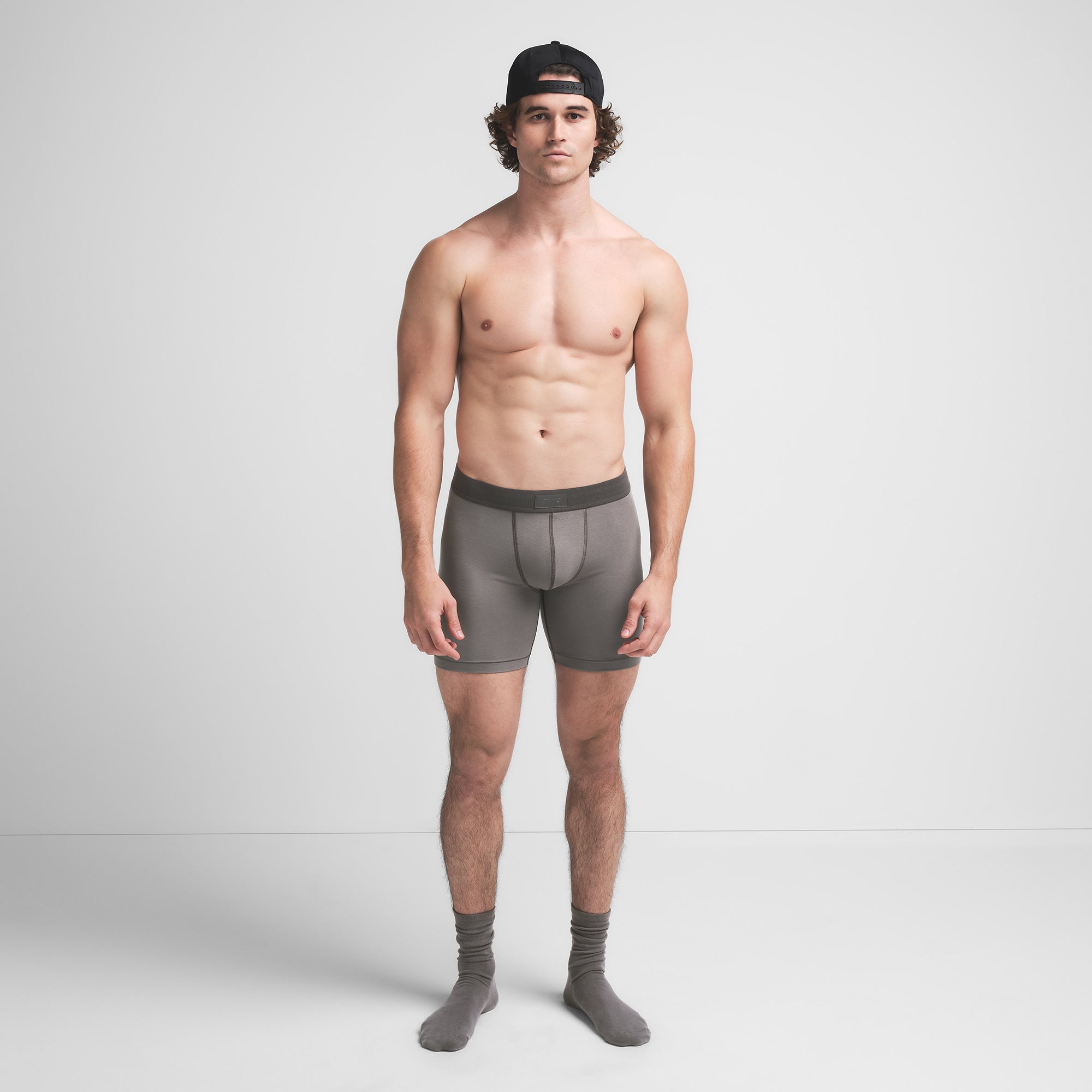 SKIMS COTTON MENS 5″ BOXER BRIEF | WASHED GUNMETAL - Mind Türkiye
