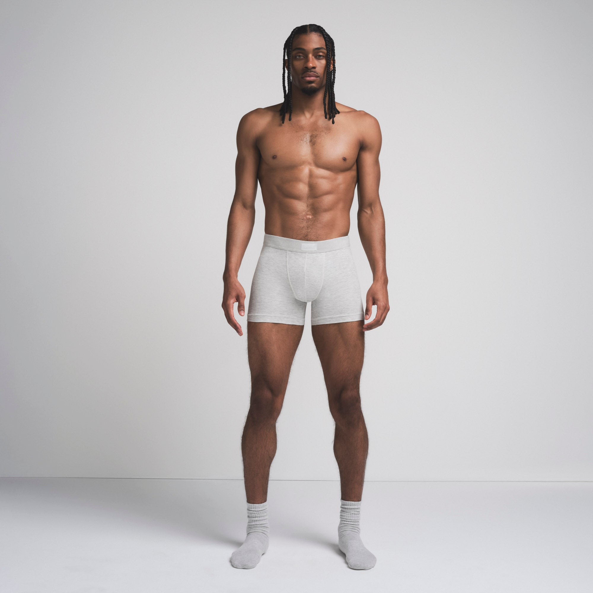 SKIMS COTTON MENS 3″ BOXER BRIEF | LIGHT HEATHER GREY - Mind Türkiye
