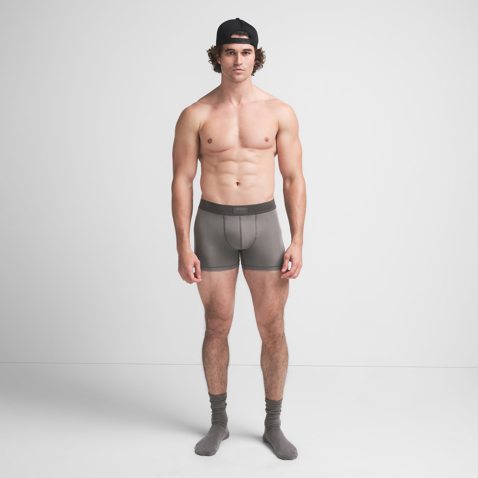 SKIMS COTTON MENS 3″ BOXER BRIEF | WASHED GUNMETAL - Mind Türkiye
