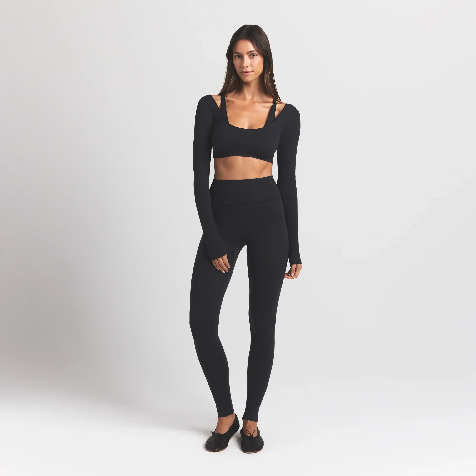 SKIMS WOOL RIB HIGH-WAISTED LEGGING | OBSIDIAN - Mind Türkiye