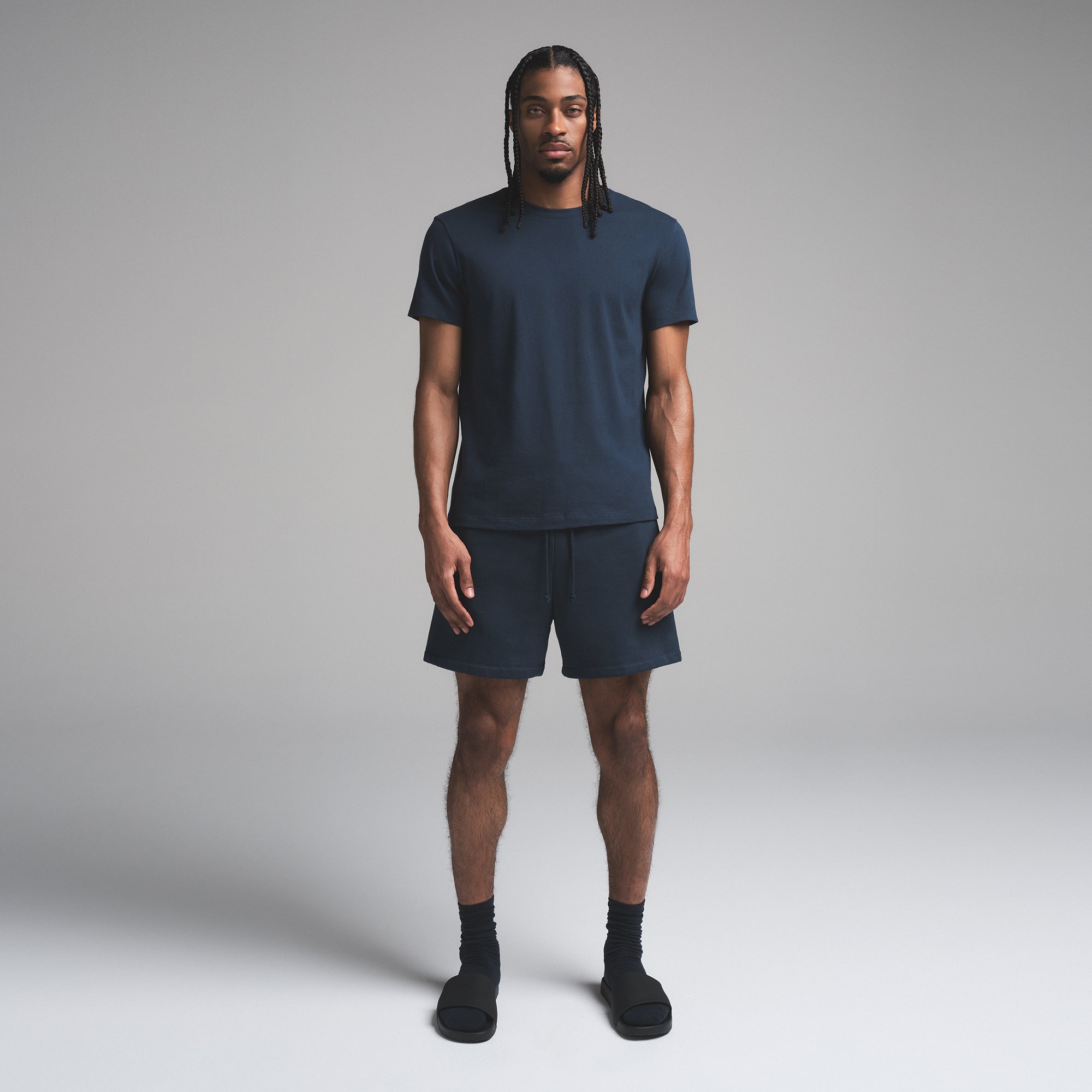 SKIMS FLEECE LOUNGE MENS RELAXED SHORT | NAVY - Mind Türkiye
