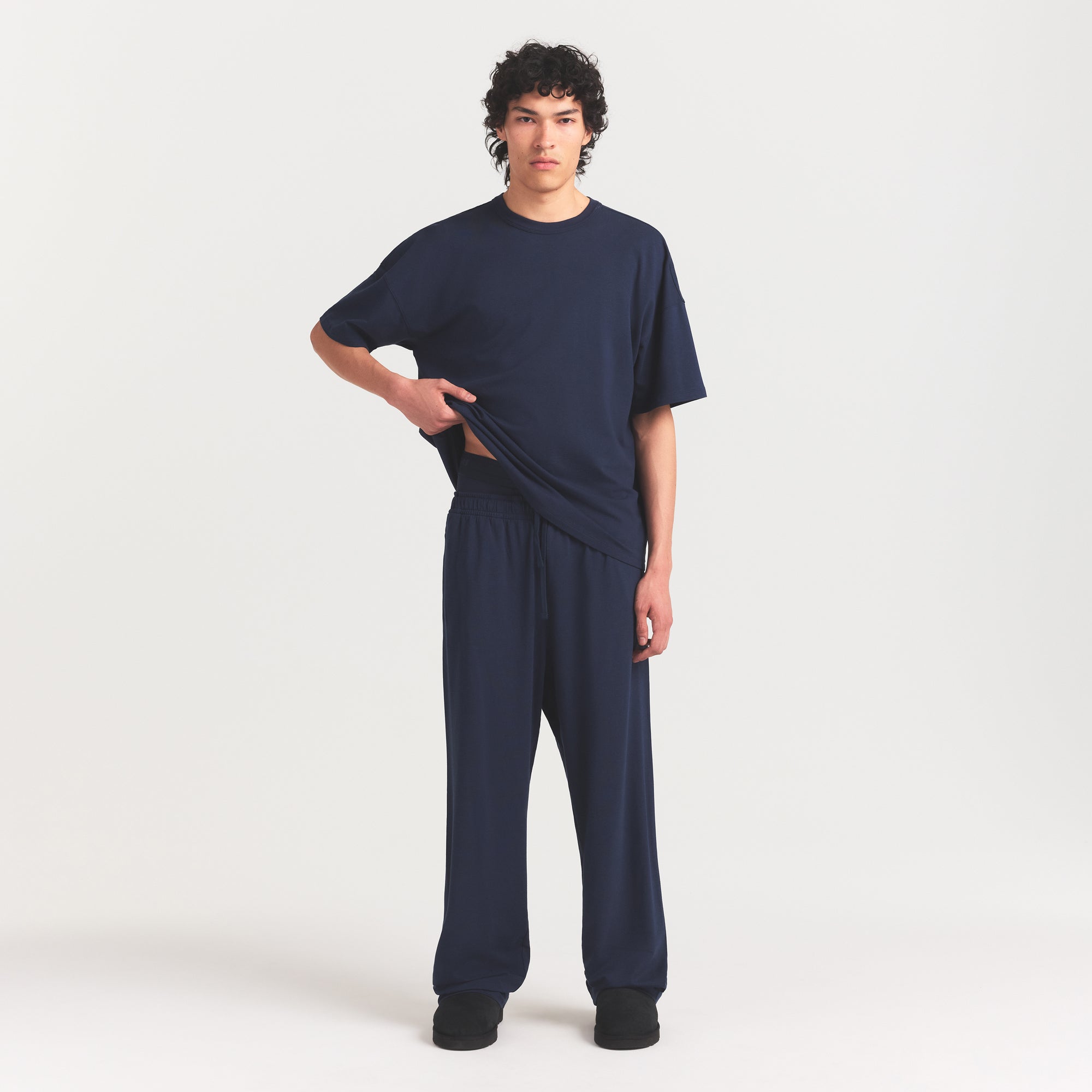 SKIMS JERSEY LOUNGE MENS RELAXED STRAIGHT LEG PANT | NAVY - Mind Türkiye
