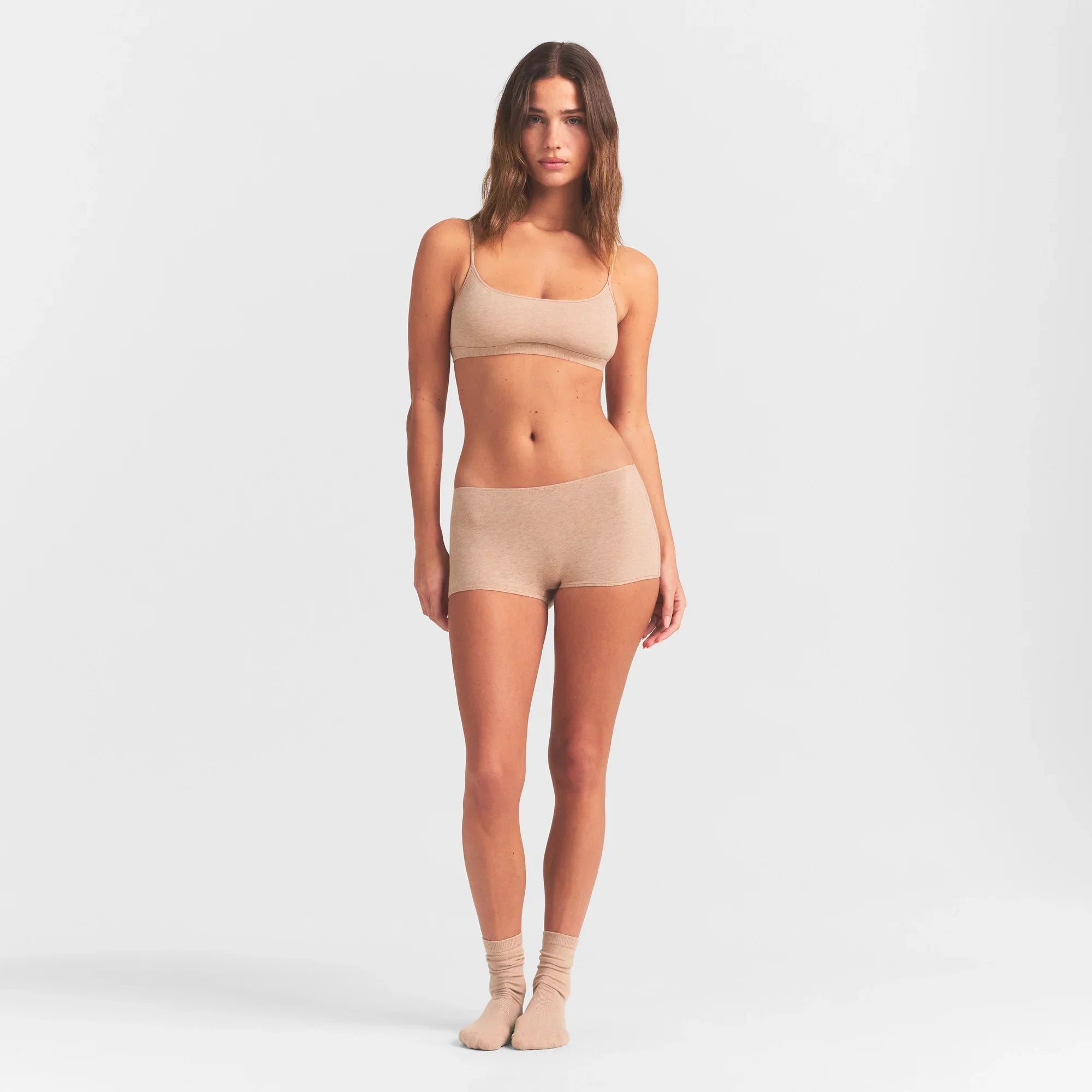 SKIMS EVERYDAY COTTON SCOOP BRALETTE | CLAY HEATHER - Mind Türkiye