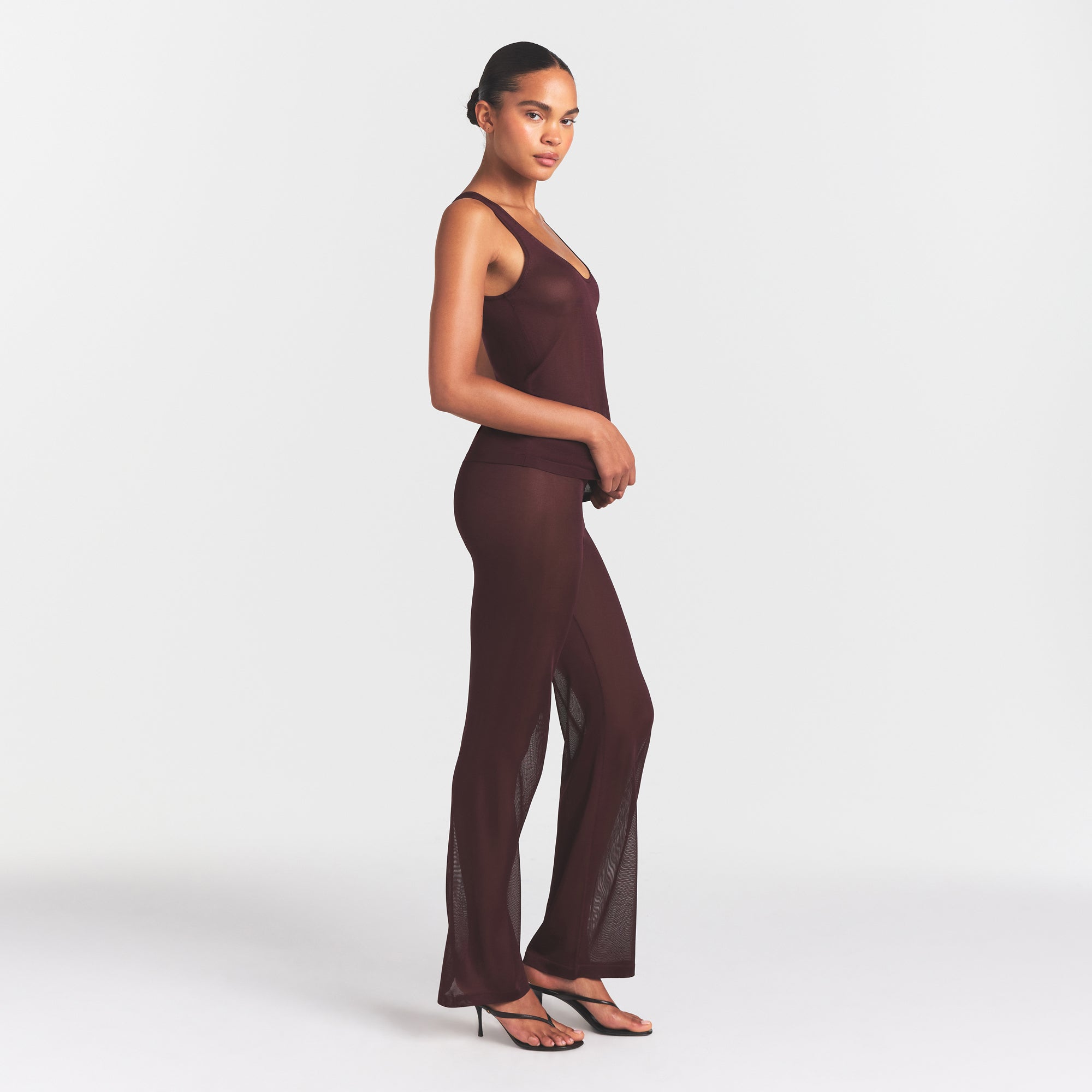 SKIMS SLINKY KNIT LOW RISE PANT | CURRANT - Mind Türkiye