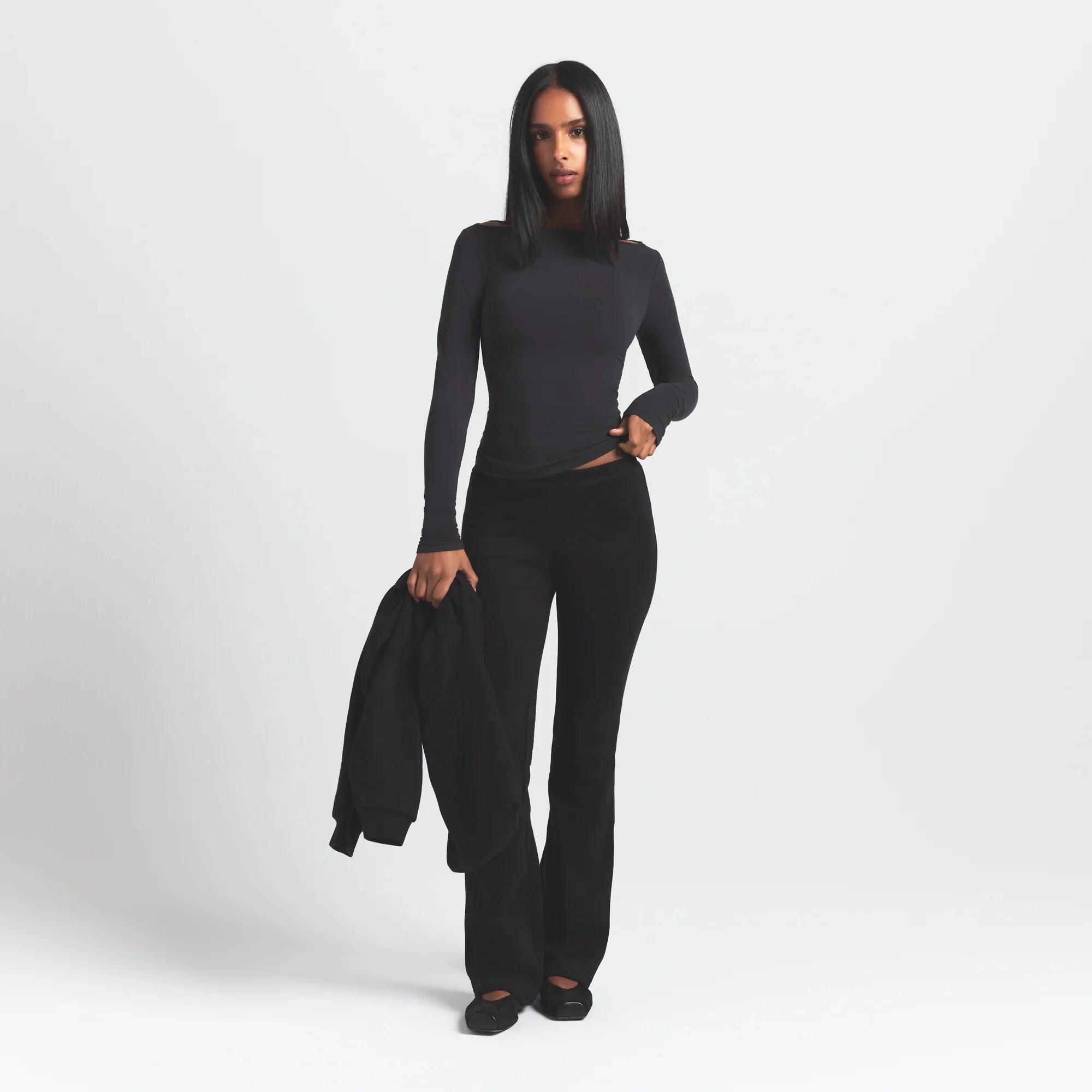 SKIMS COTTON FLEECE SLIM PANT | ONYX - Mind Türkiye