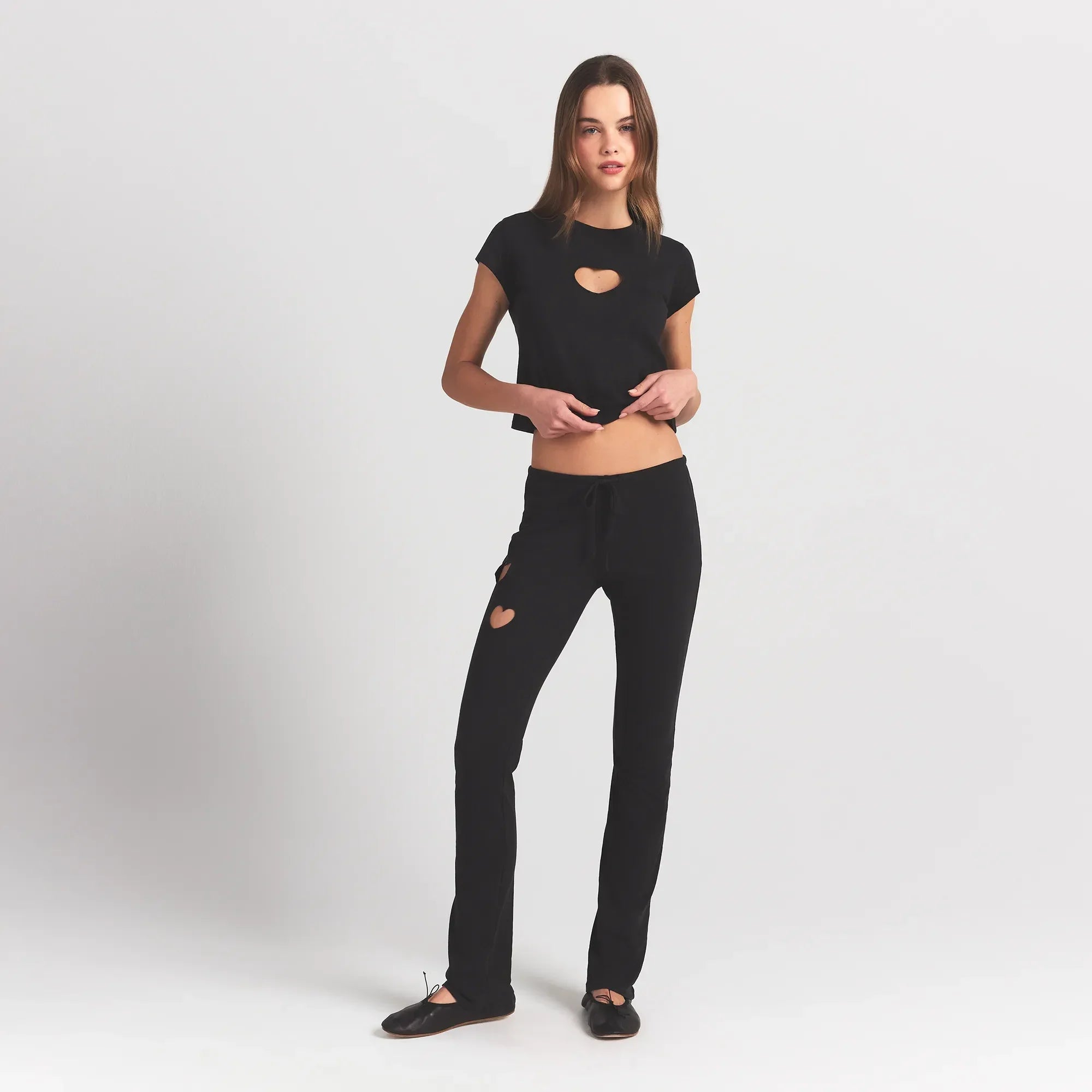 SKIMS WORN IN JERSEY HEART STRAIGHT LEG PANT | WASHED ONYX - Mind Türkiye