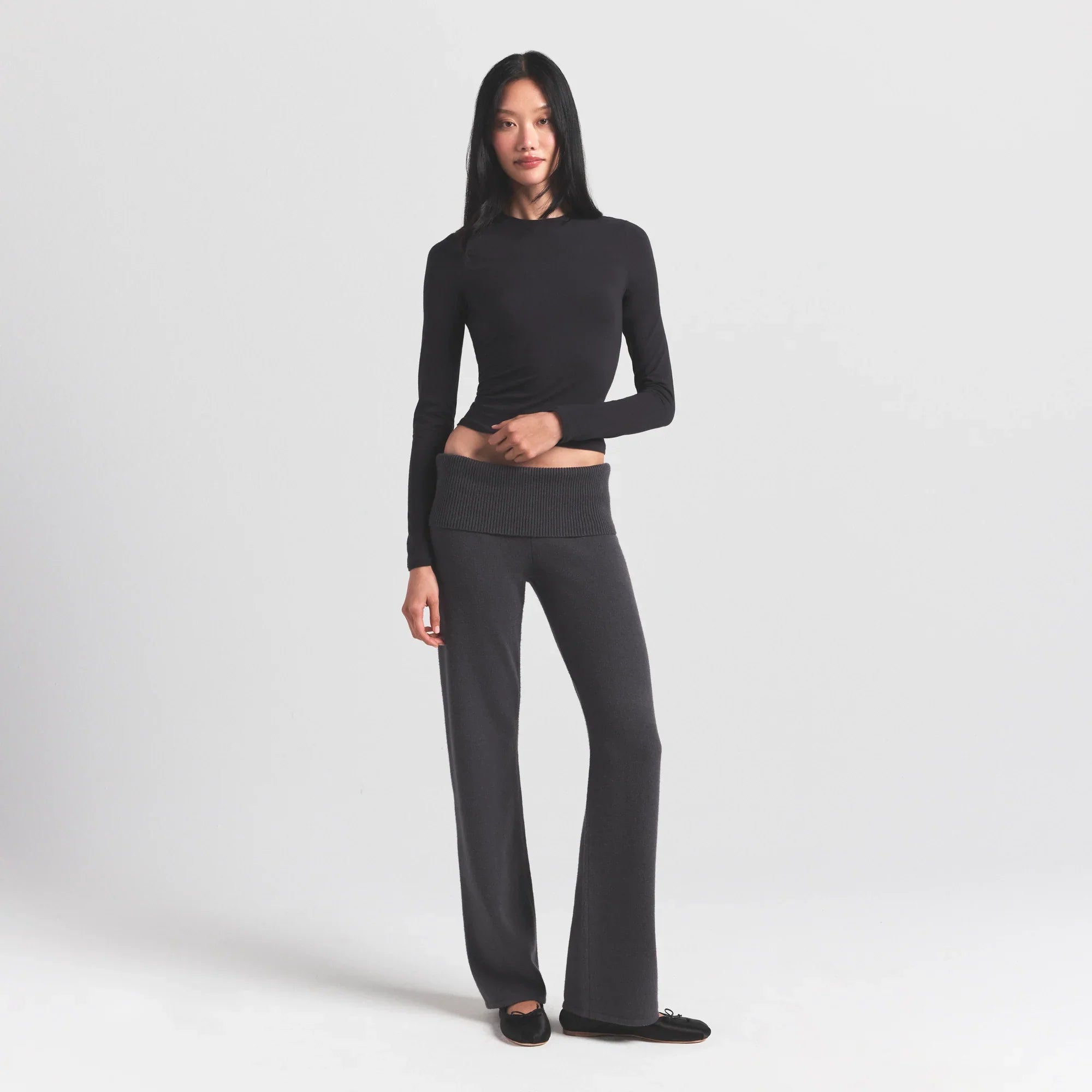 SKIMS SWEATER KNITS FOLDOVER PANT | ASH - Mind Türkiye