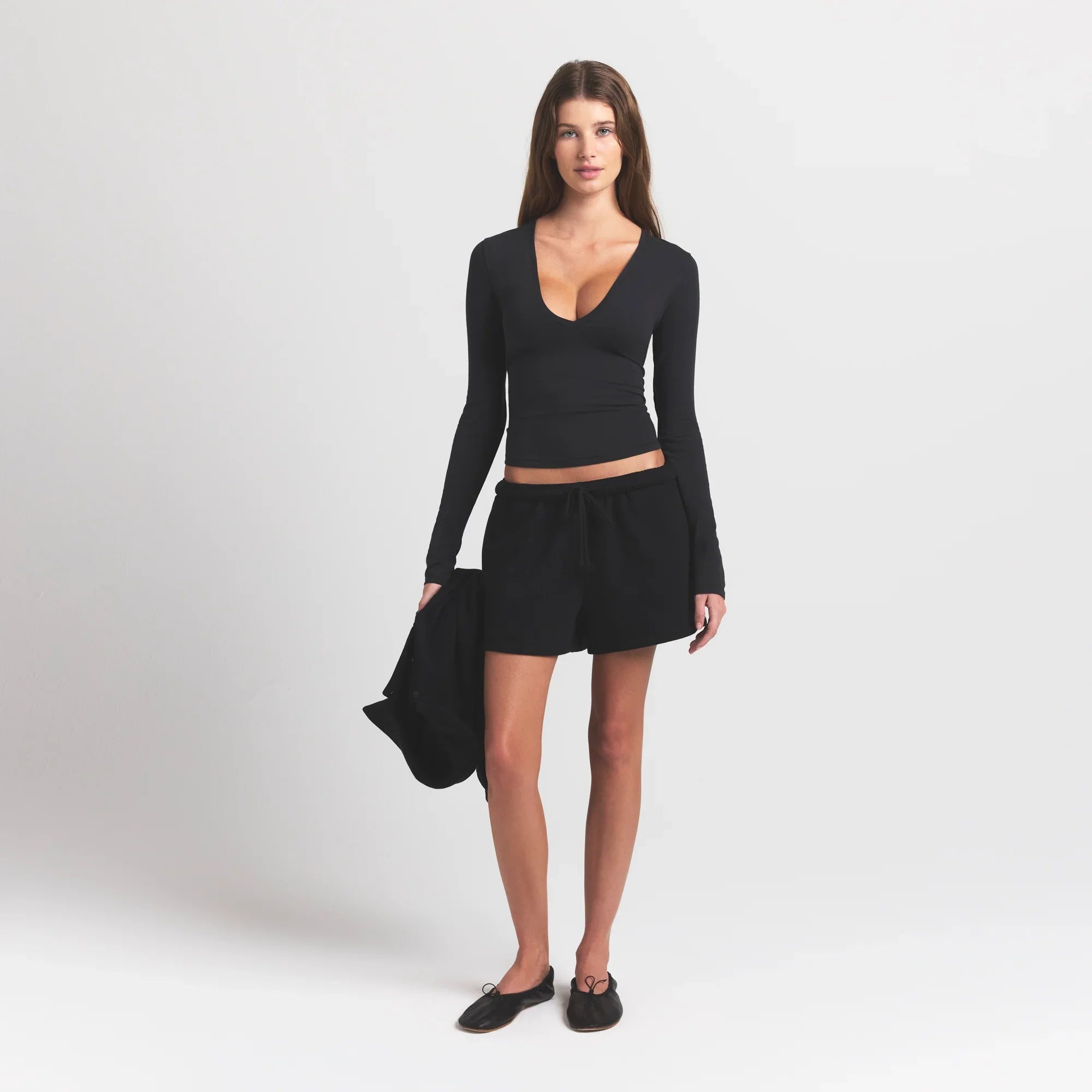 SKIMS COTTON FLEECE CLASSIC SHORT | ONYX - Mind Türkiye