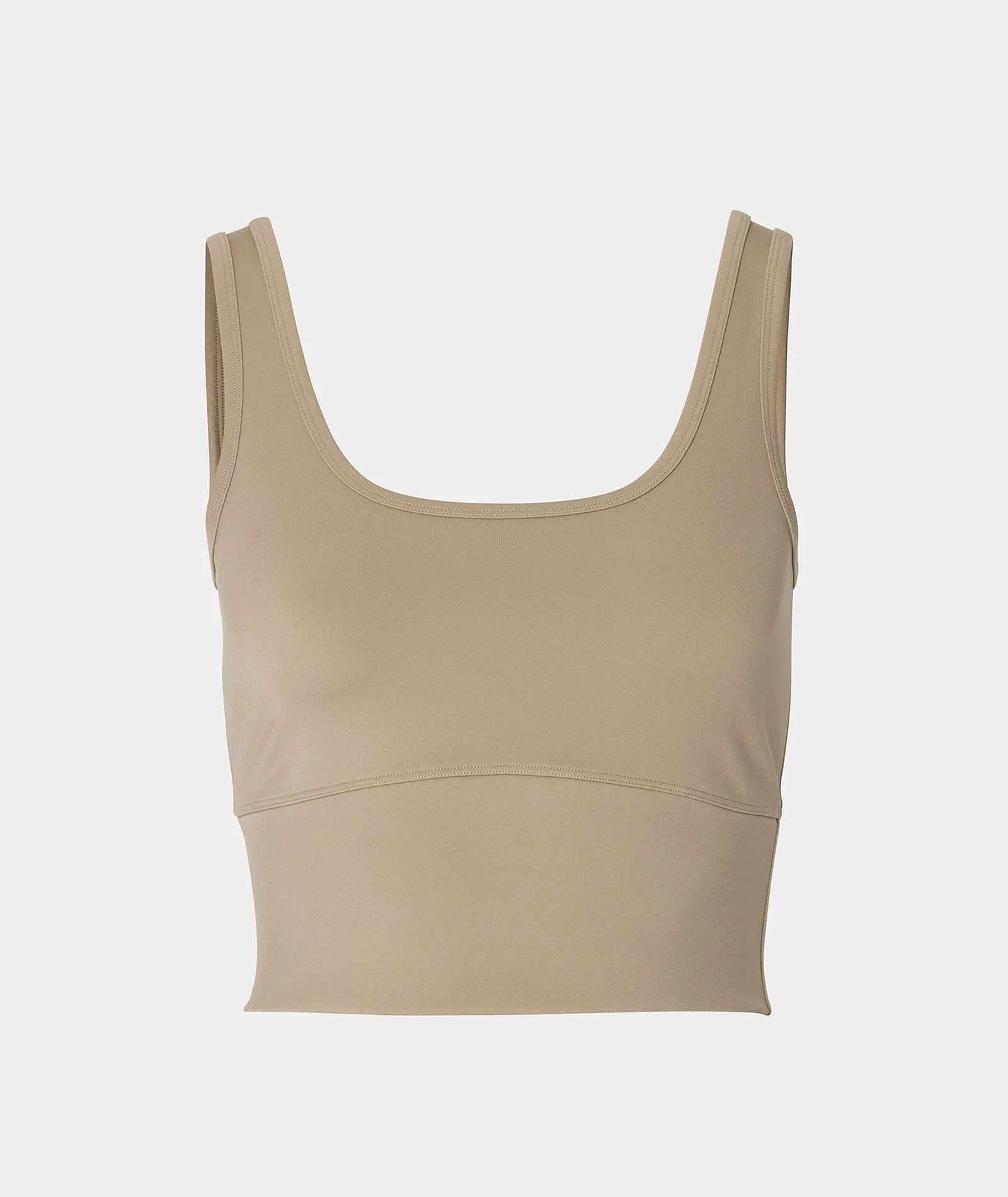 VEHLA CROPPED TANK – TAUPE – Crop Atlet