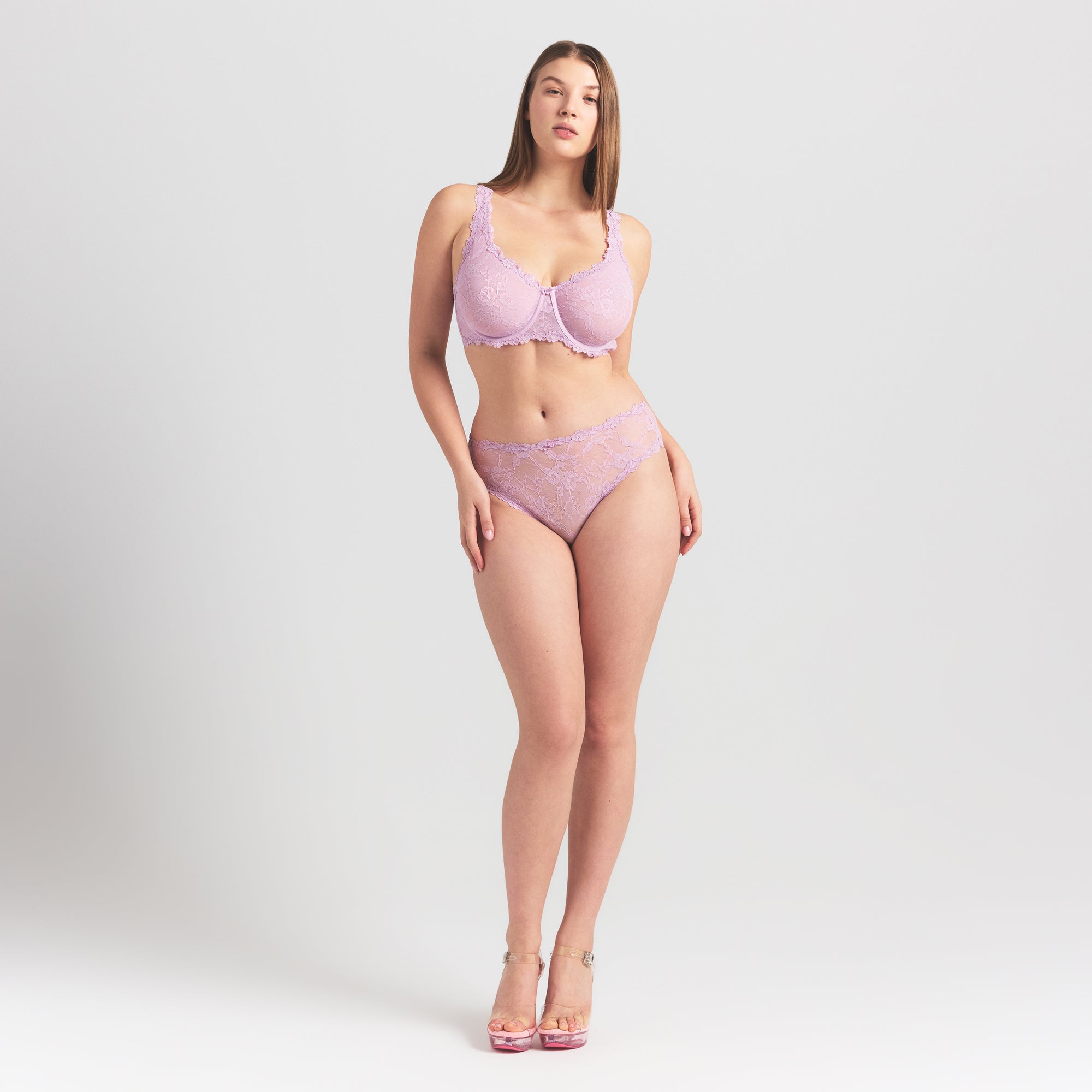 SKIMS STRETCH LACE UNLINED FULL COVERAGE BRA | BABY PINK - Mind Türkiye