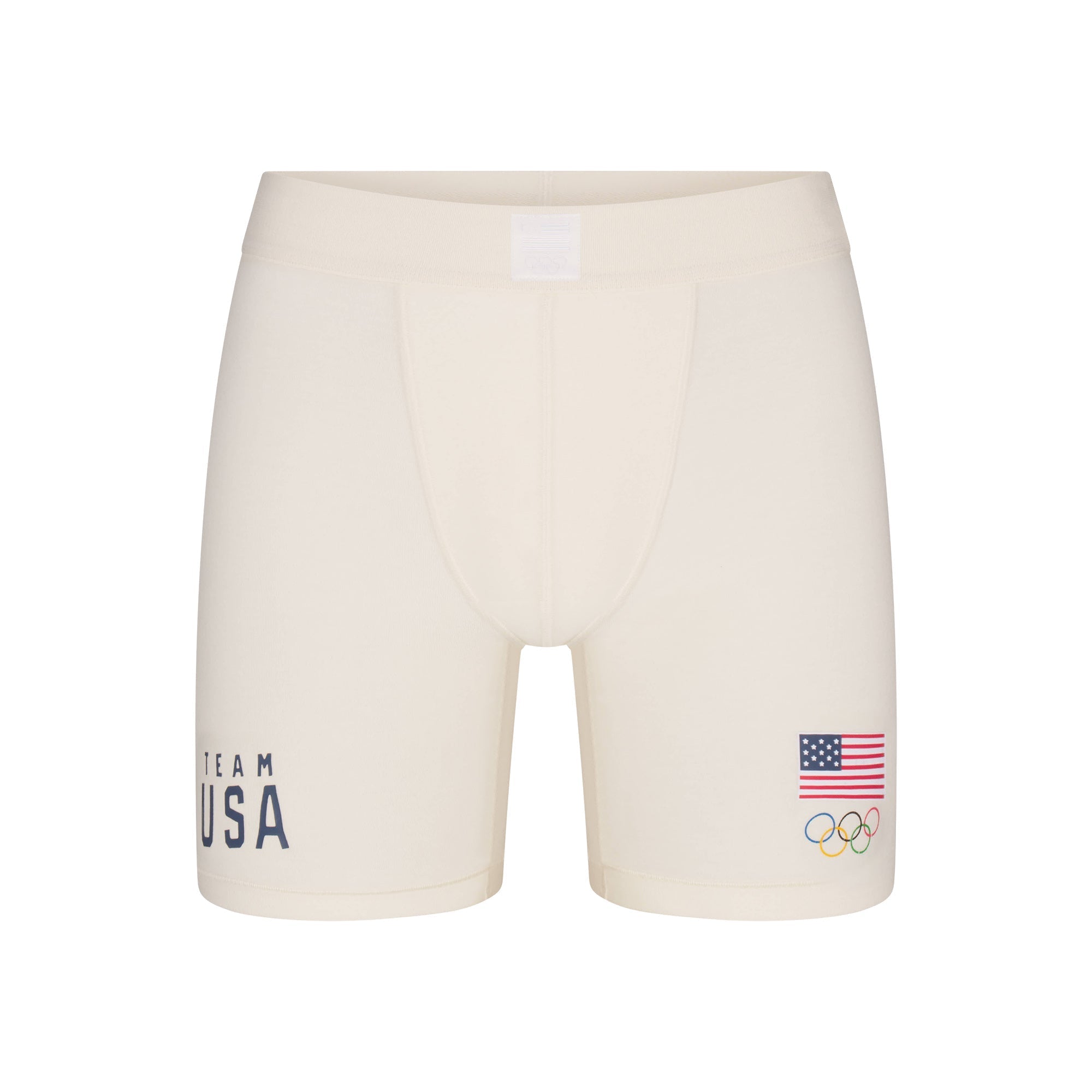 SKIMS FOR TEAM USA SKIMS COTTON MENS OLYMPIC 5″ BOXER BRIEF | ECRU