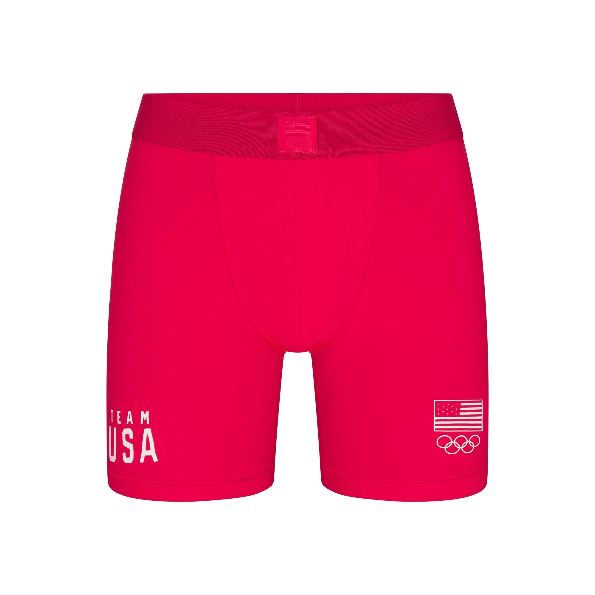 SKIMS FOR TEAM USA SKIMS COTTON MENS OLYMPIC 5″ BOXER BRIEF | RED