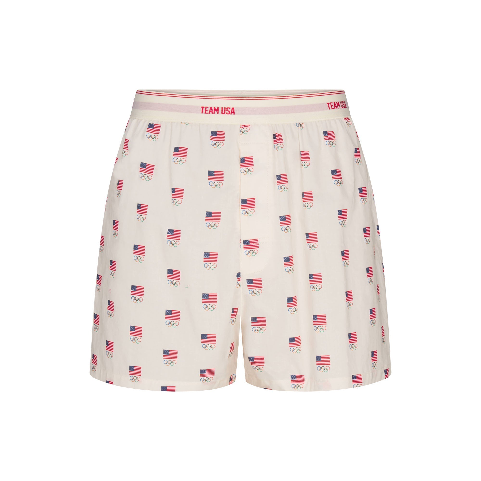 SKIMS FOR TEAM USA COTTON POPLIN MENS OLYMPIC BOXER | ECRU