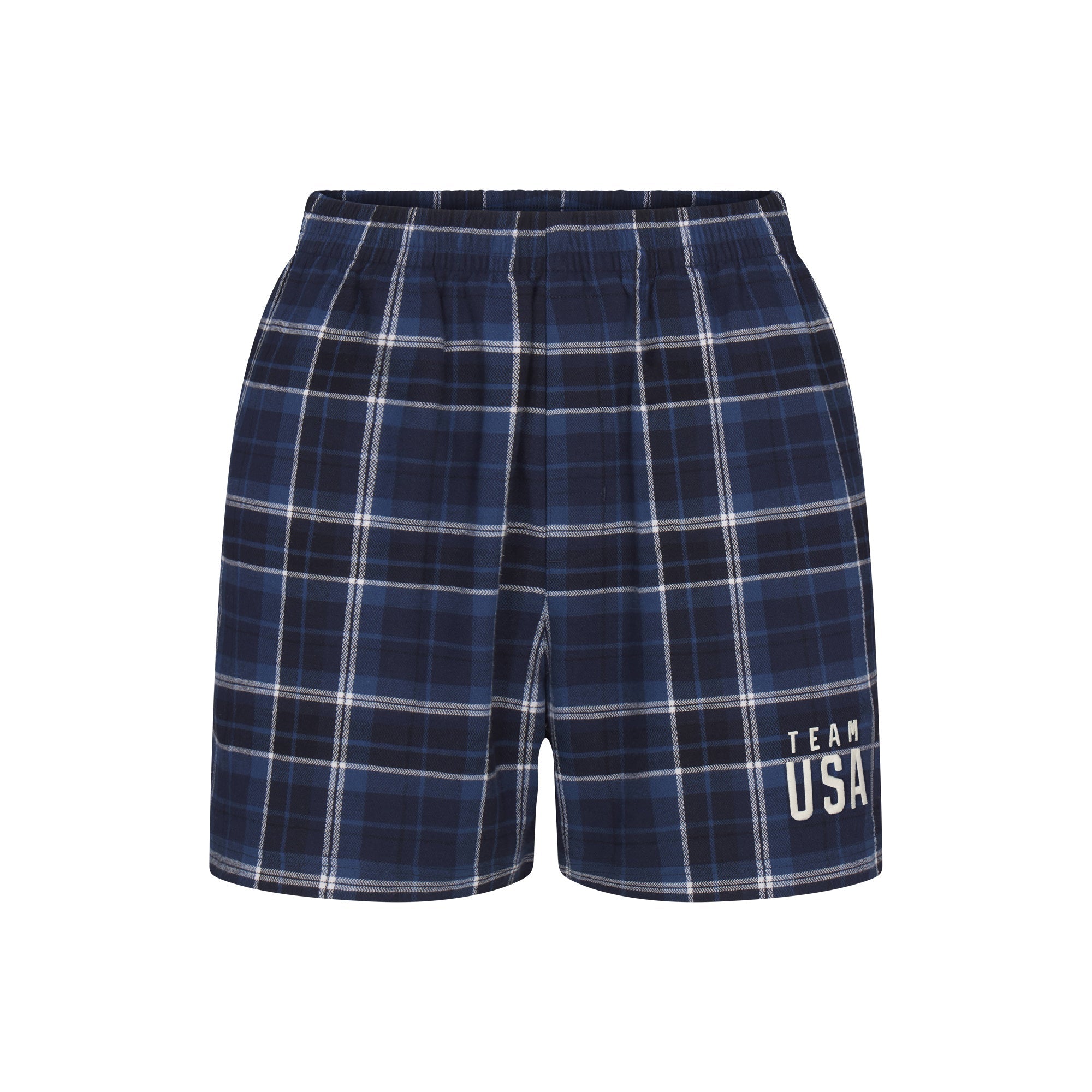 SKIMS FOR TEAM USA FLANNEL SLEEP MENS OLYMPIC SHORT | NAVY PLAID - Mind Türkiye